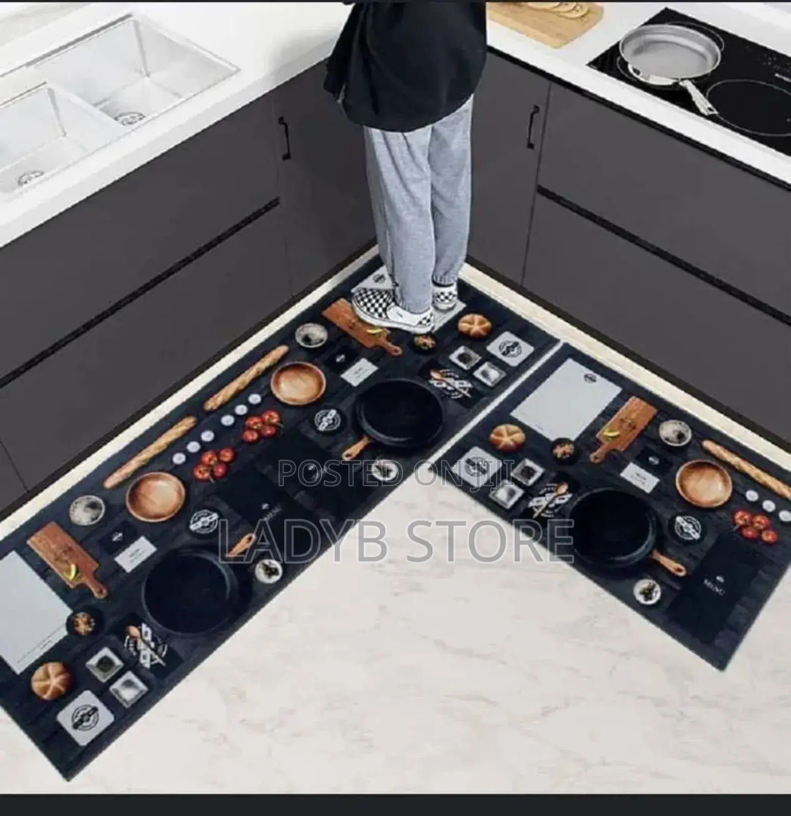 2pcs Water Absorbent Kitchen Mat