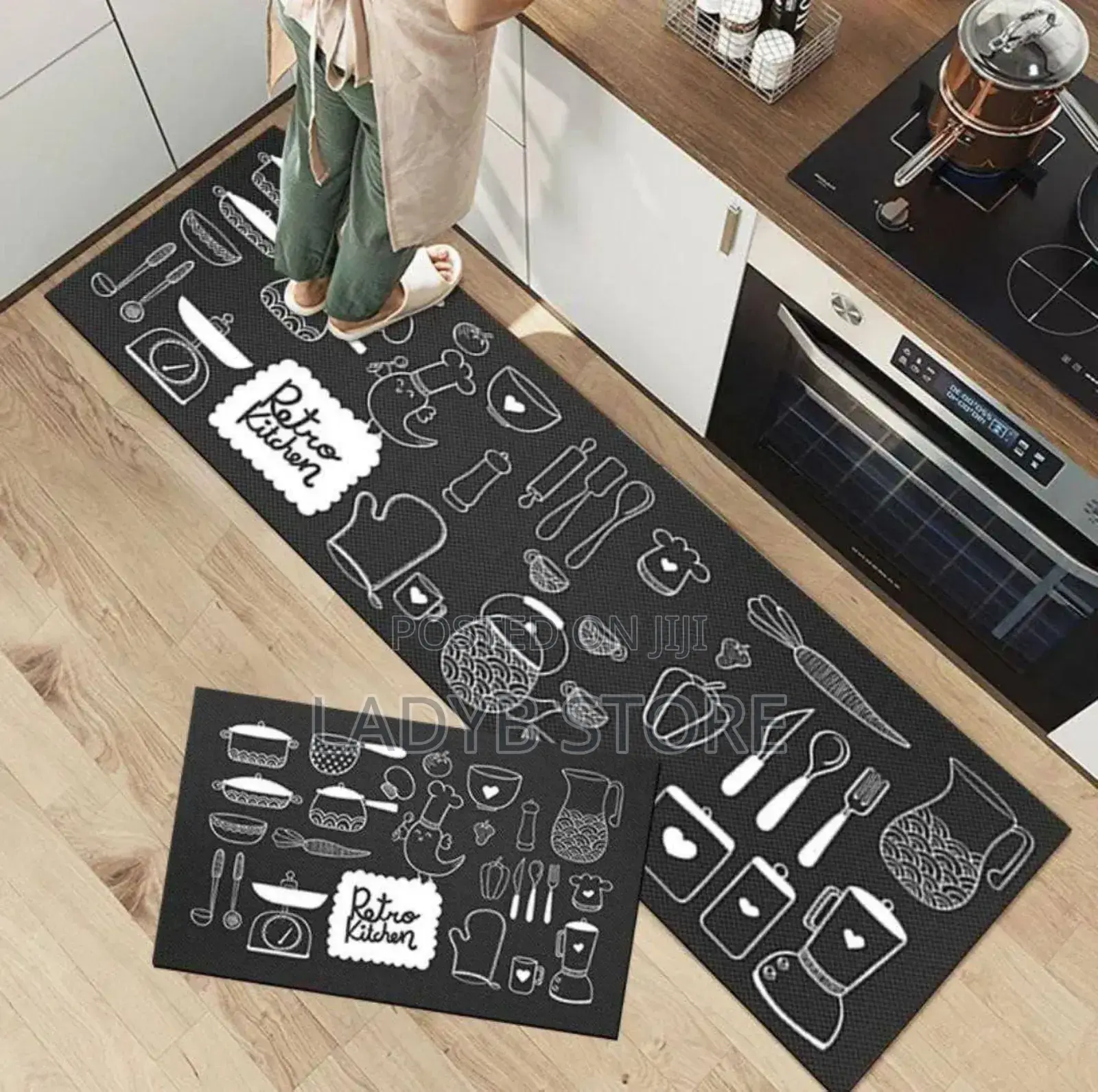 2pcs Water Absorbent Kitchen Mat