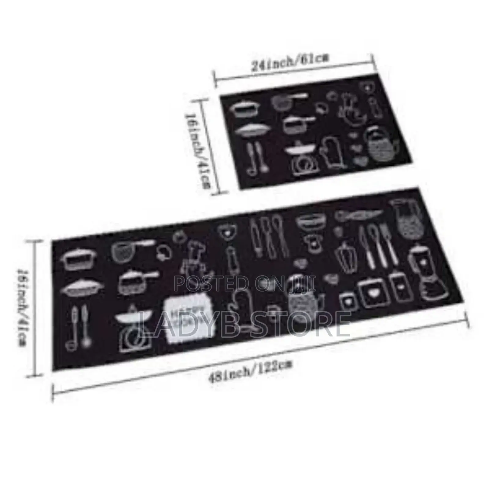 2pcs Water Absorbent Kitchen Mat