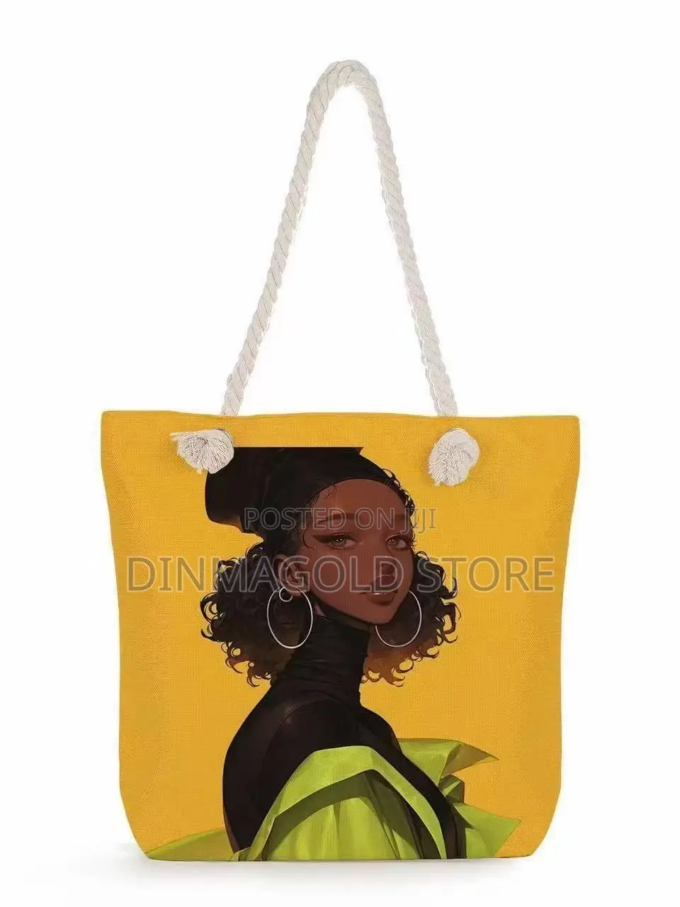 Maxi Big Facial Character Design Tote Bag