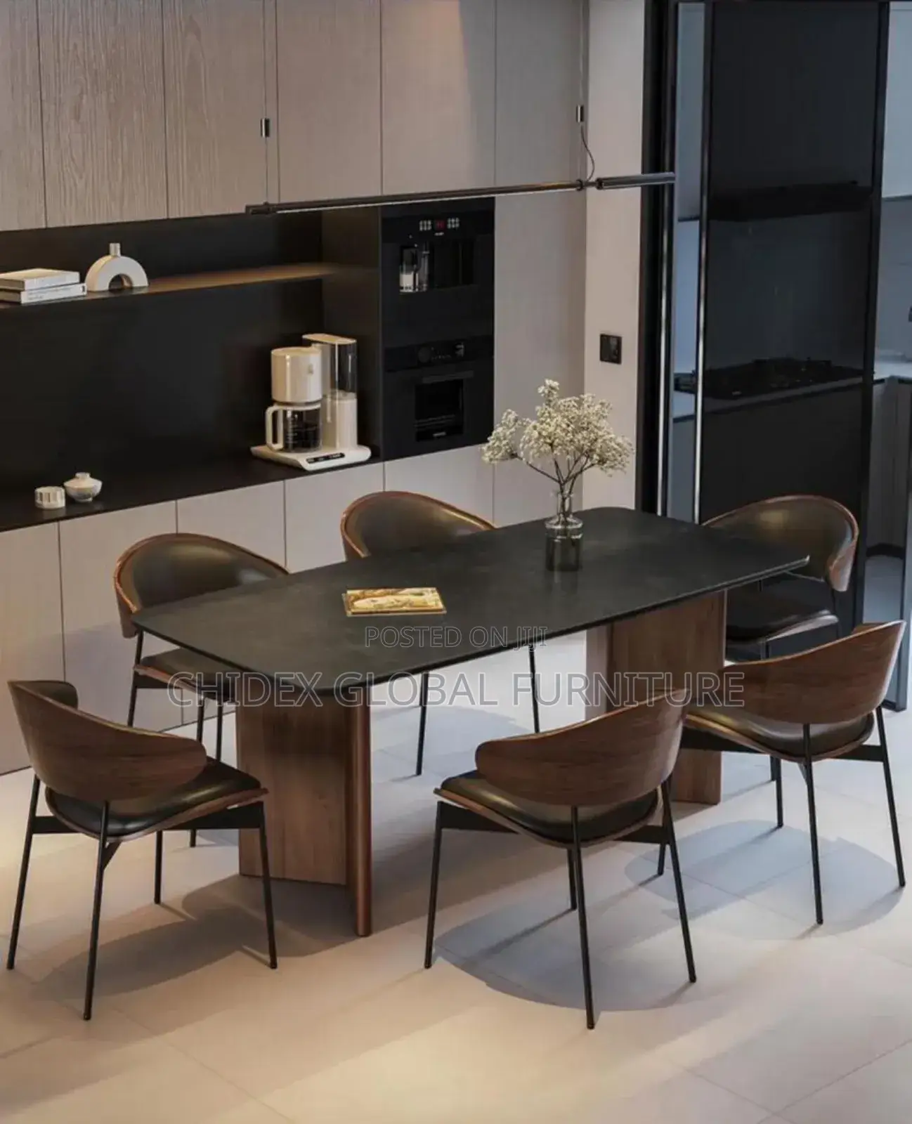 Contemporary Marble Top Dining Table Set