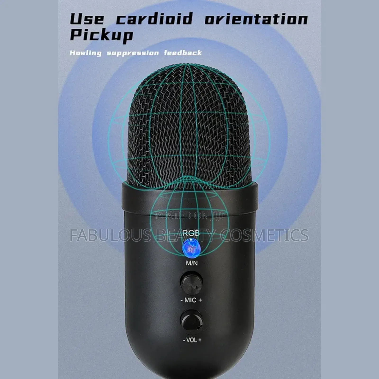 Usb Microphone, 360 Degree Rotatable One Key Noise Reduction