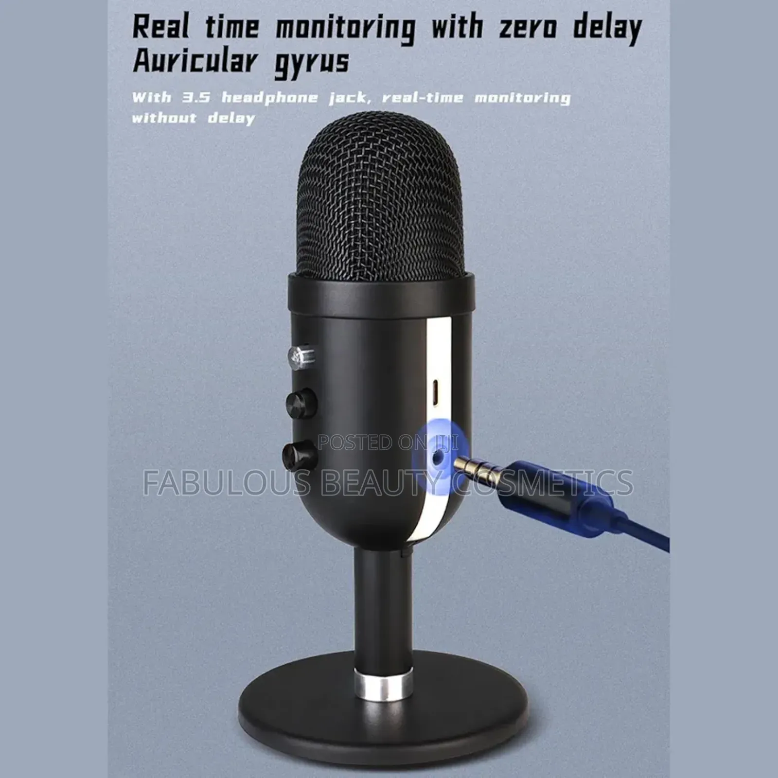 Usb Microphone, 360 Degree Rotatable One Key Noise Reduction
