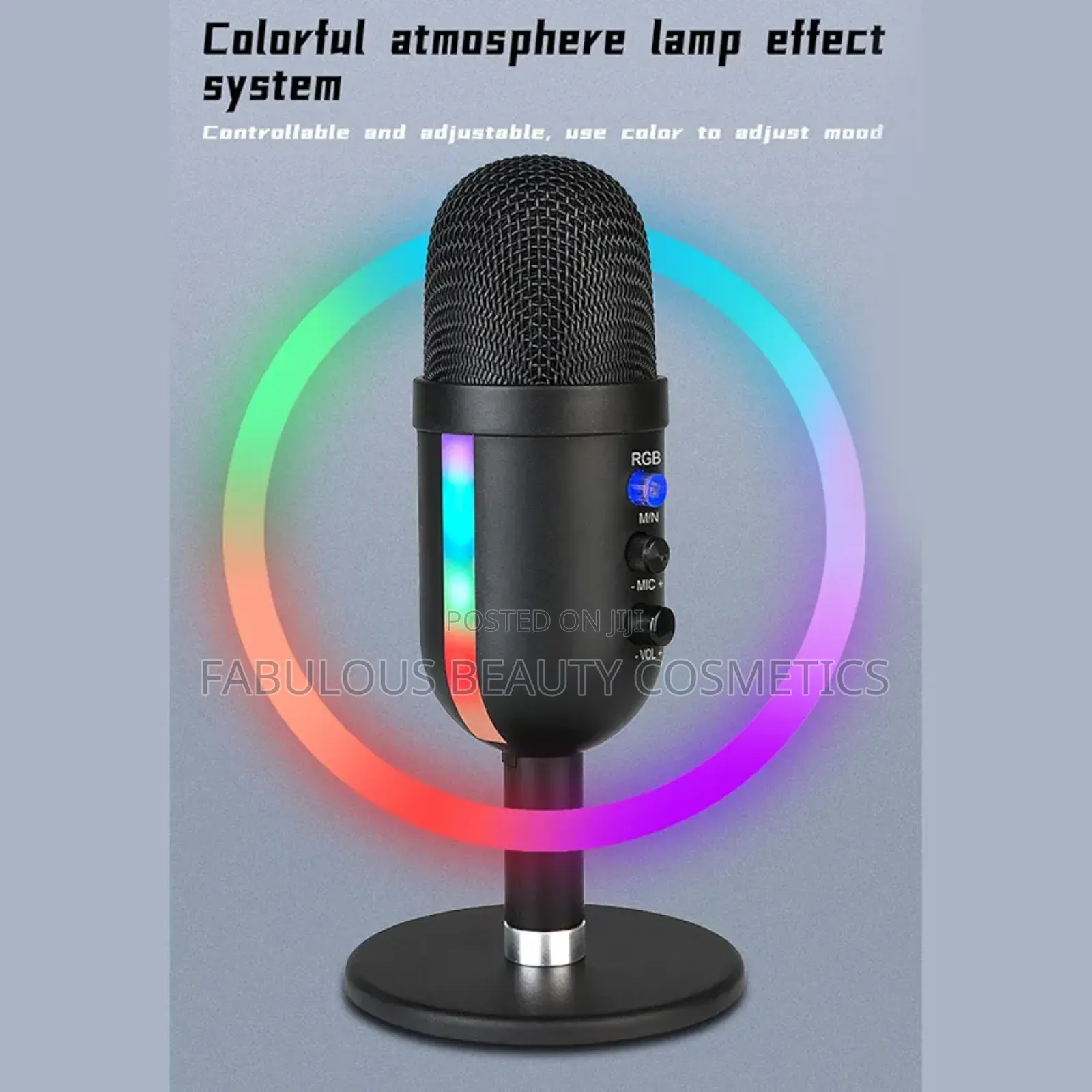 Usb Microphone, 360 Degree Rotatable One Key Noise Reduction