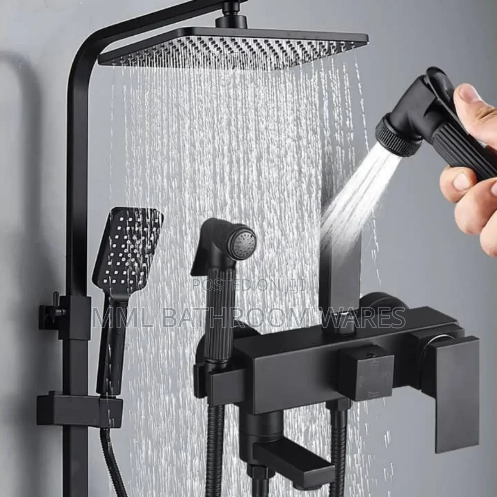 Black Shower With Pressing Shower