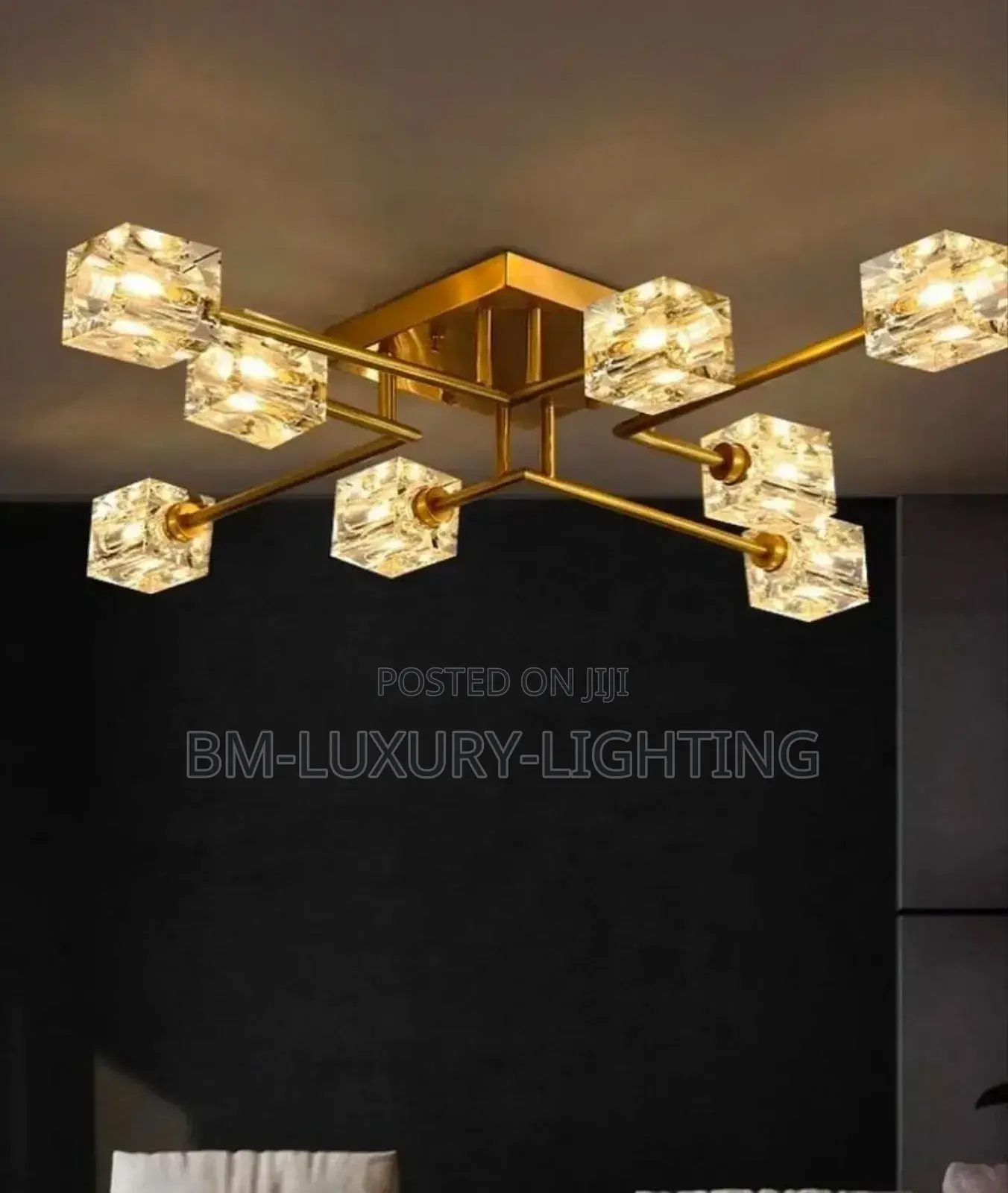 Luxury Executive Crystal Box Ceiling Flush Chandelier