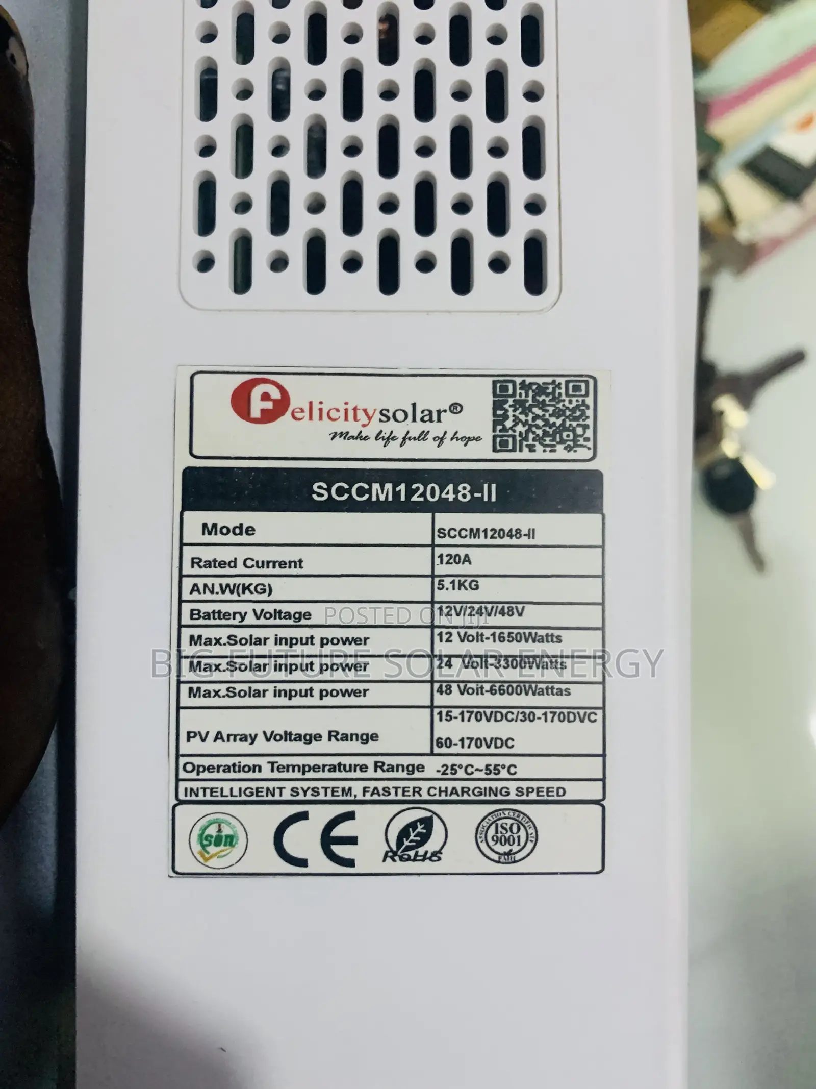 120amps Felicity MPPT Solar Charge Controller 12/48v