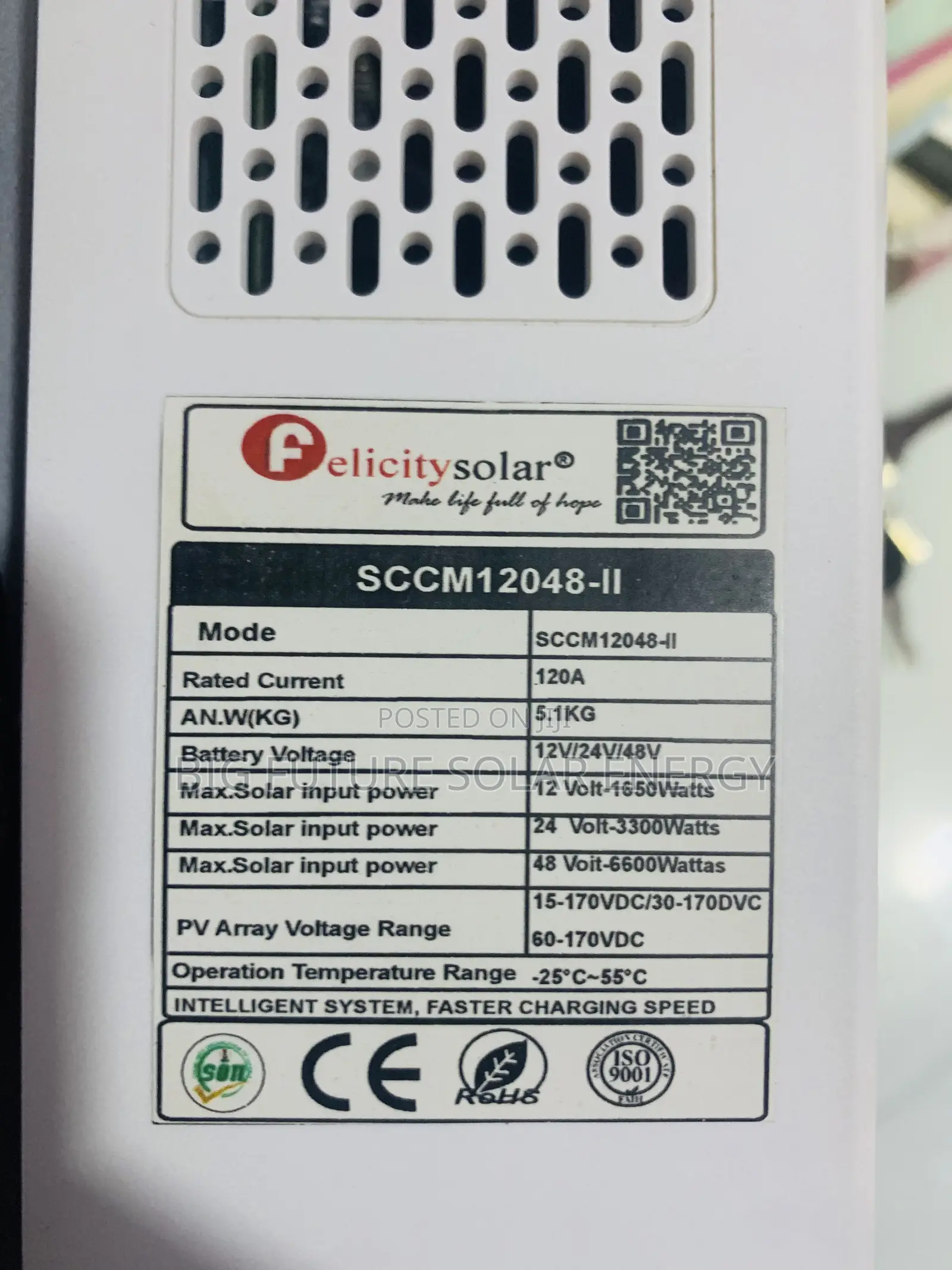 120amps Felicity MPPT Solar Charge Controller 12/48v