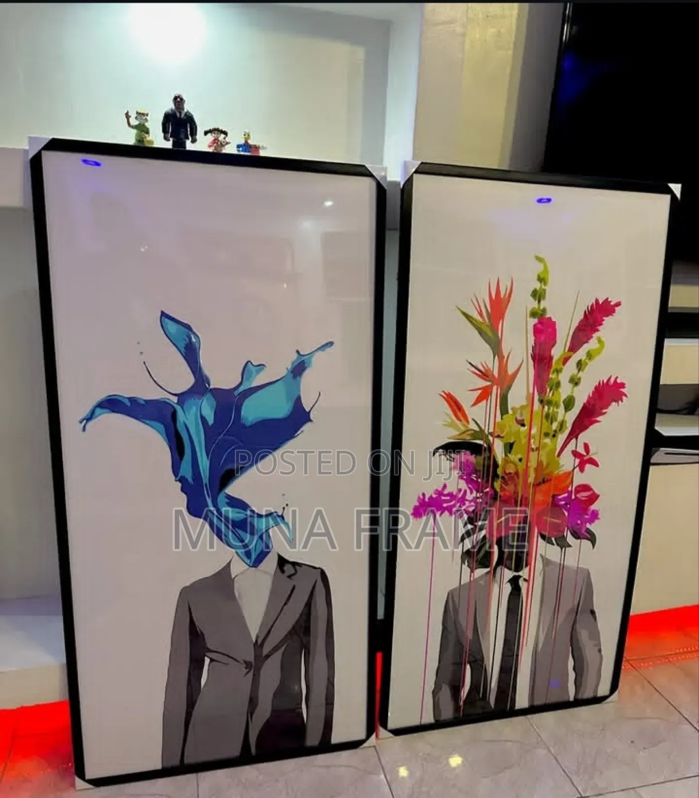 24/48 Abstract 2 Sets of Acrylic Glass Frame