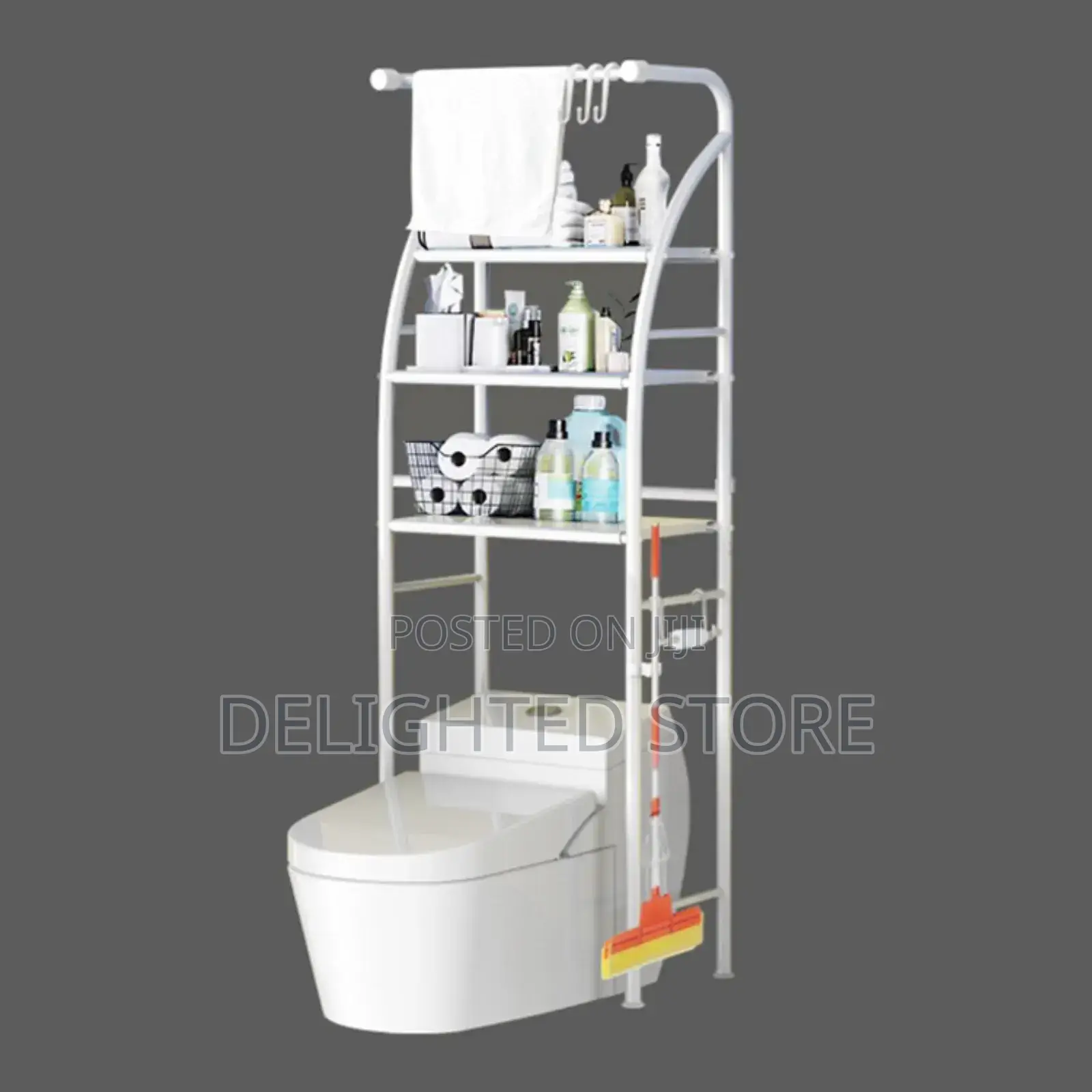 Multifunctional Toilet Seat/Bathroom Rack for Toiletries