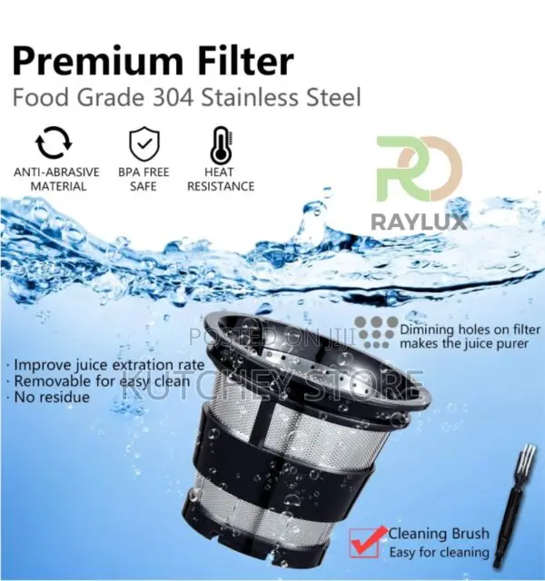 Raylux Cold-Press Slow-Masticating Juicer With Ac Motor