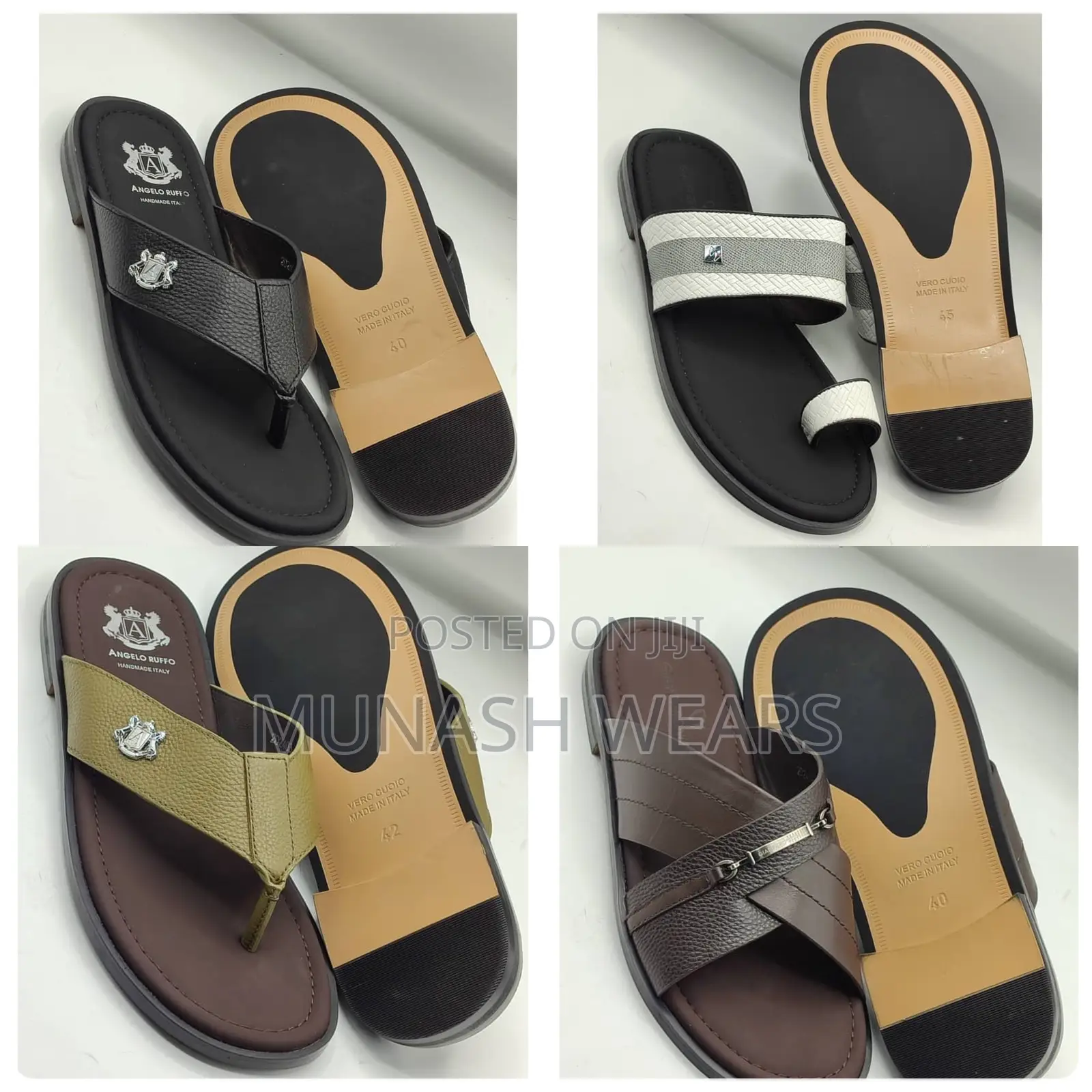 Italian Leather Slipers and Sandals