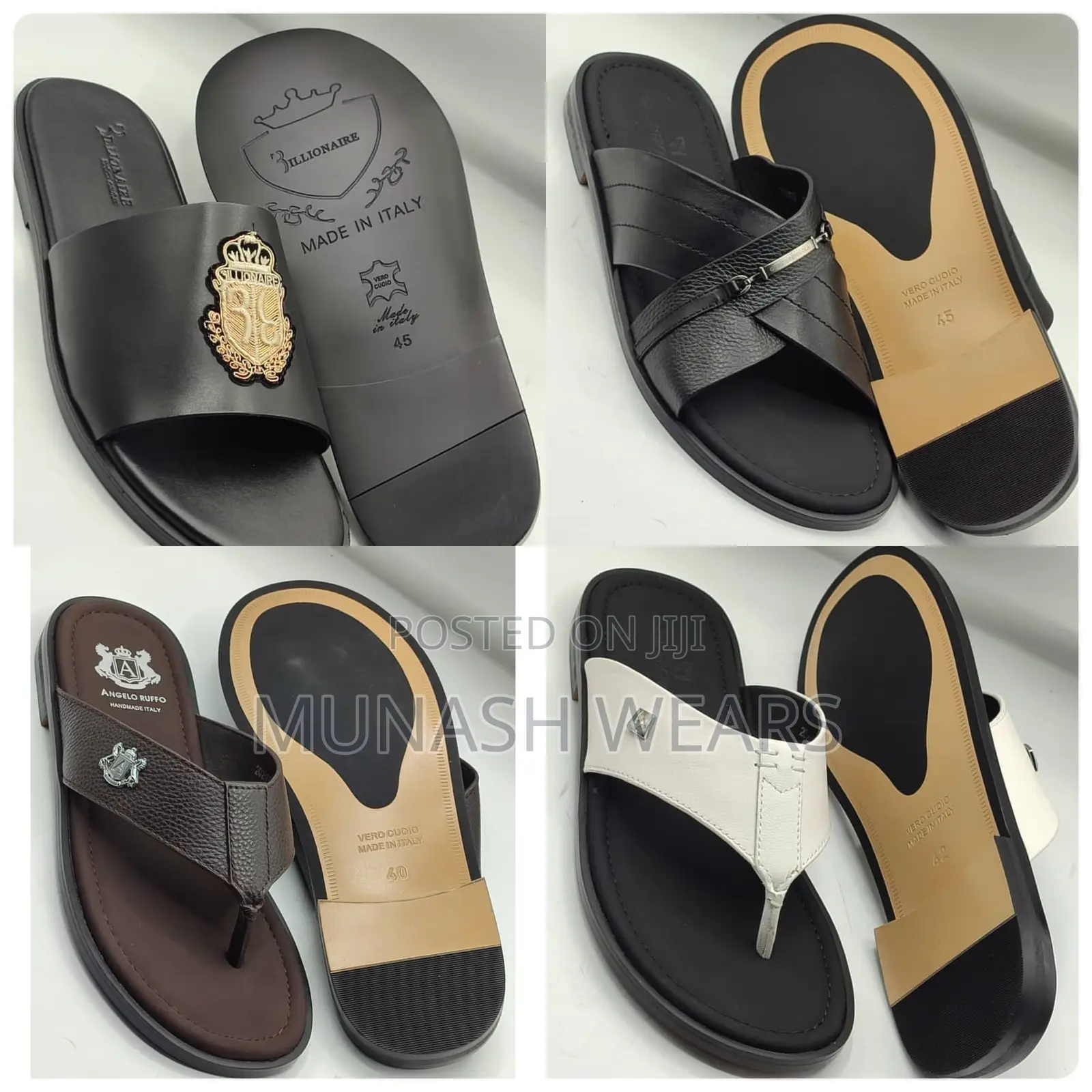 Italian Leather Slipers and Sandals