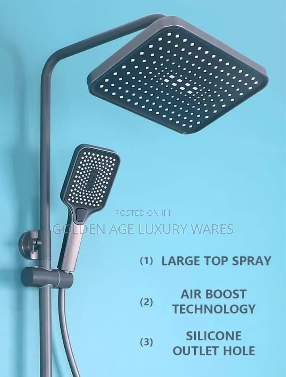 Grey Piano Thermostatic Shower