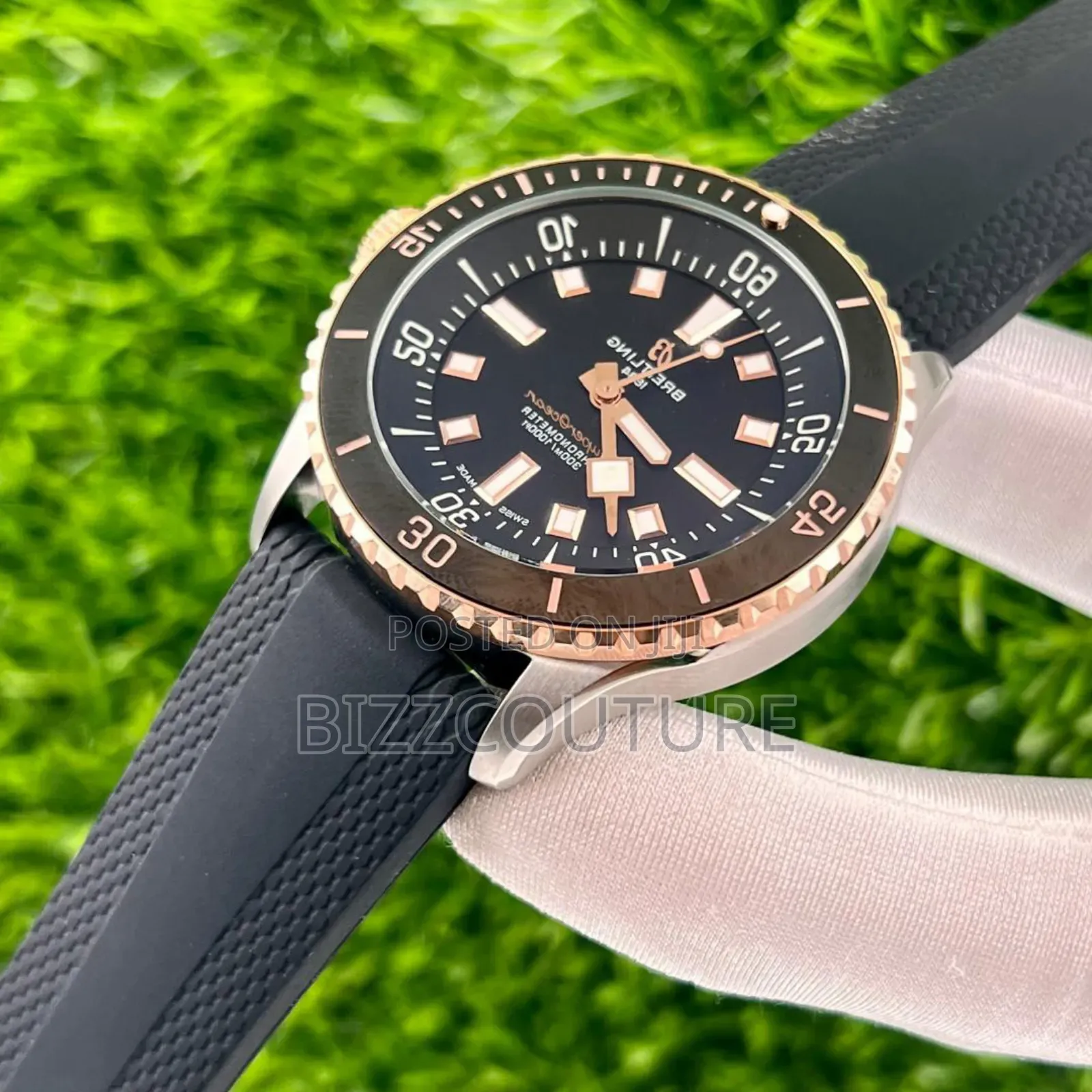 Original Breitling Black Rubber Strap Watch Is Available