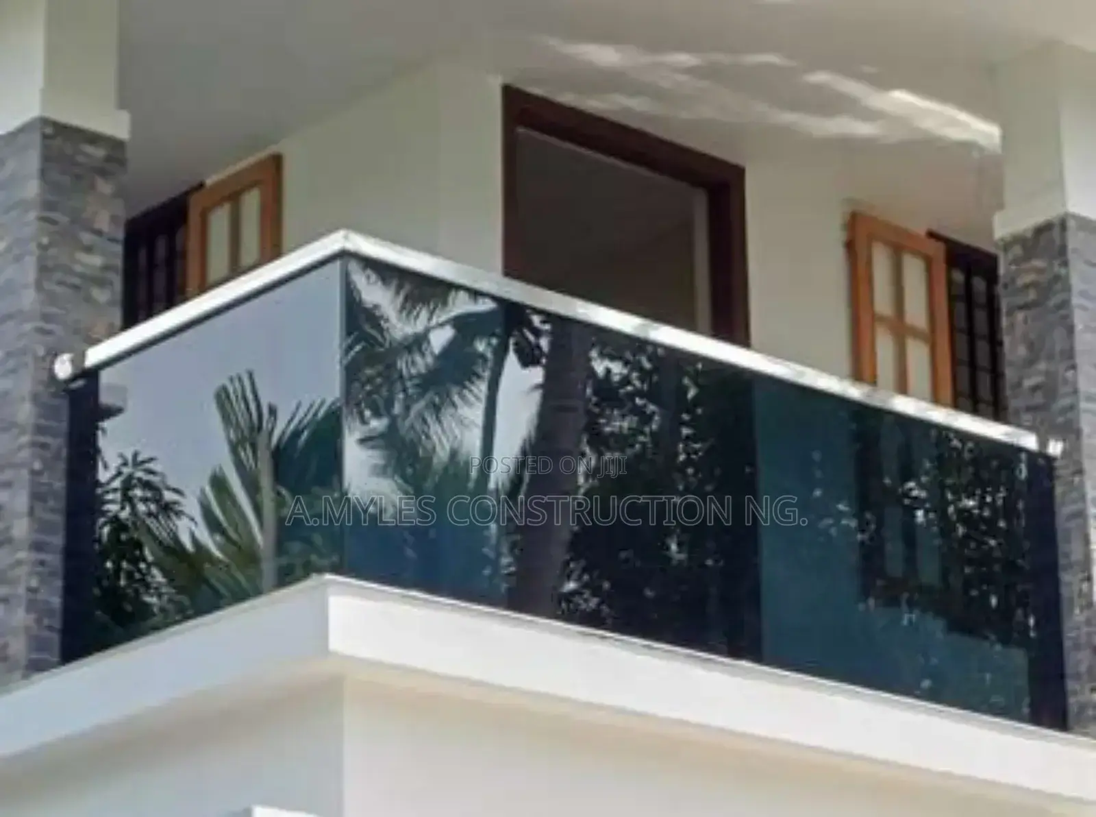 Glass Handrail Silver Top
