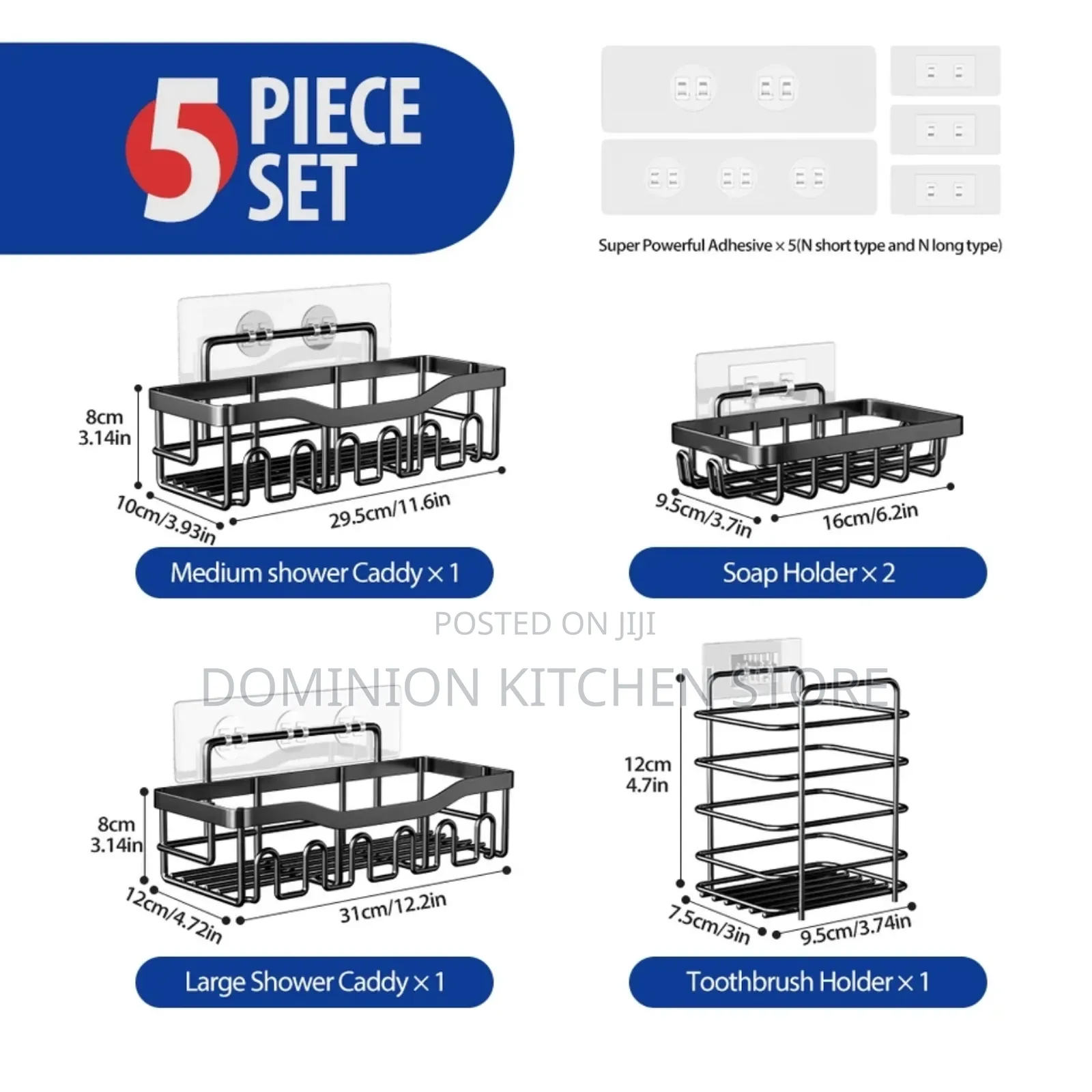 Quality 5pcs Stainless Steel Bathroom Shelf