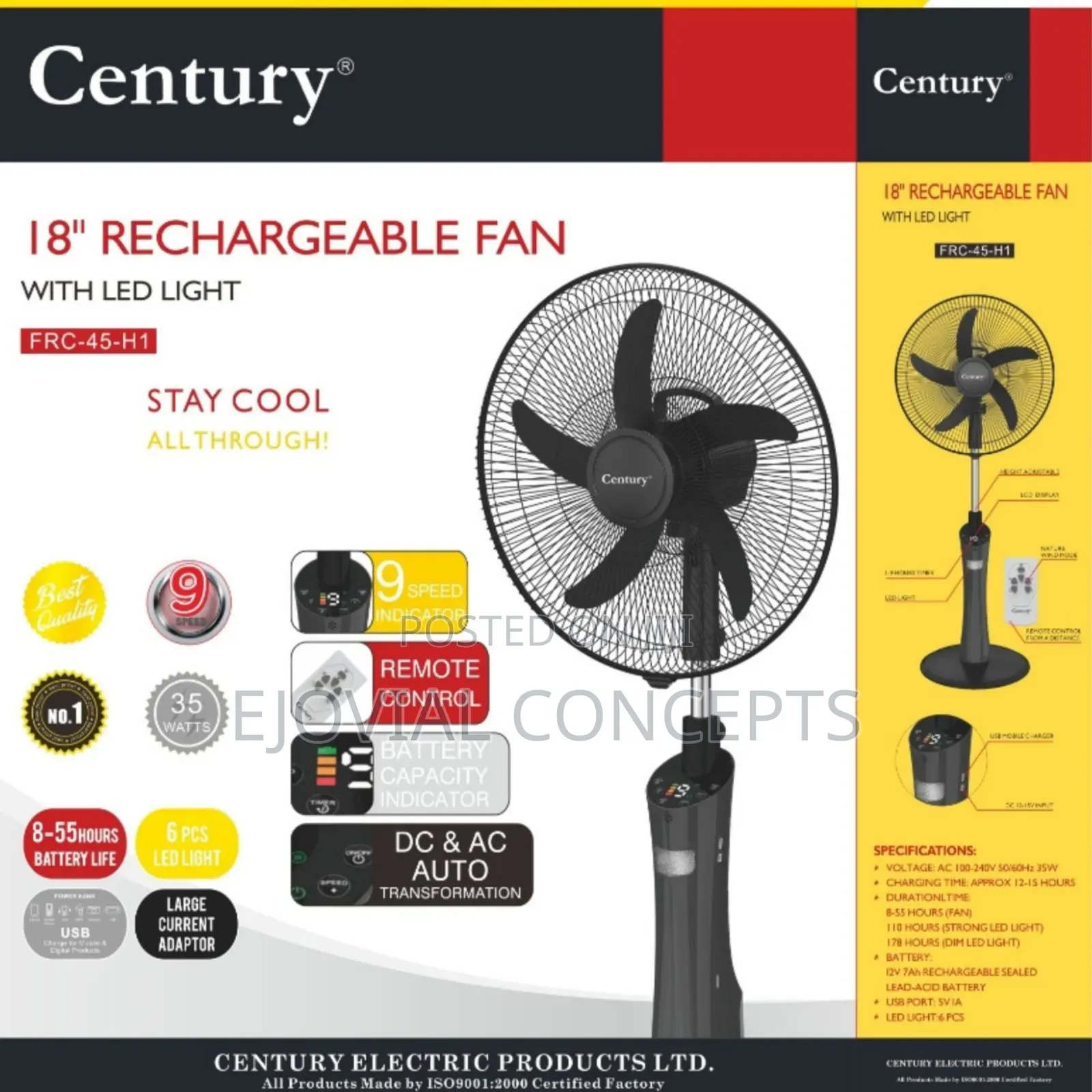 Century 18" Standing Fan FRC-45h1