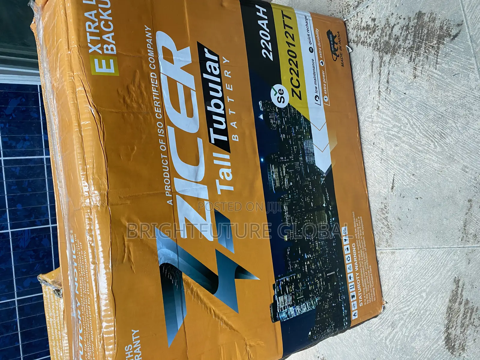 Zicer Solar Tall Tubolar Battery