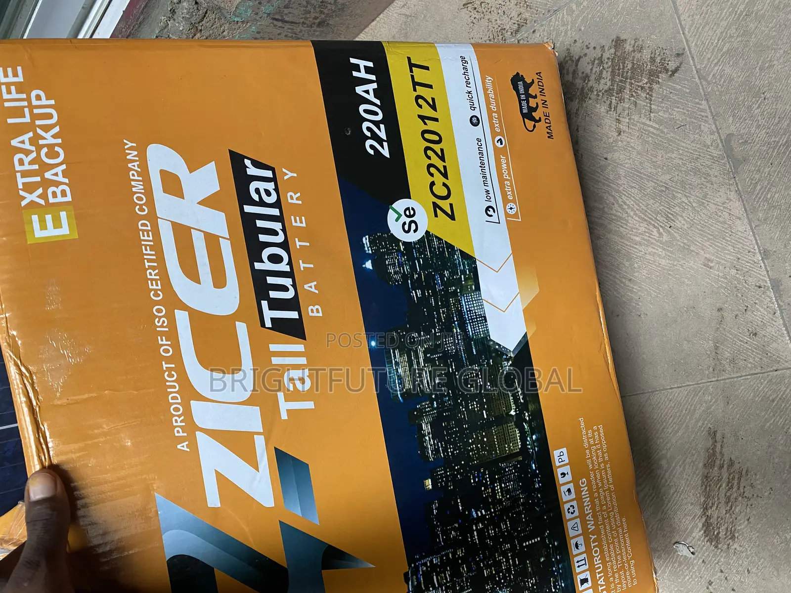 Zicer Solar Tall Tubolar Battery