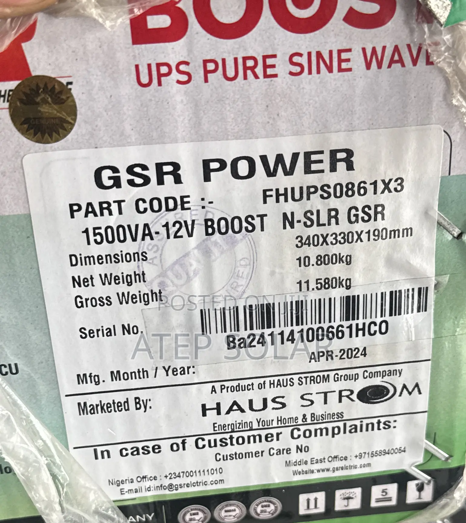 GSR 1.5kva Inverter