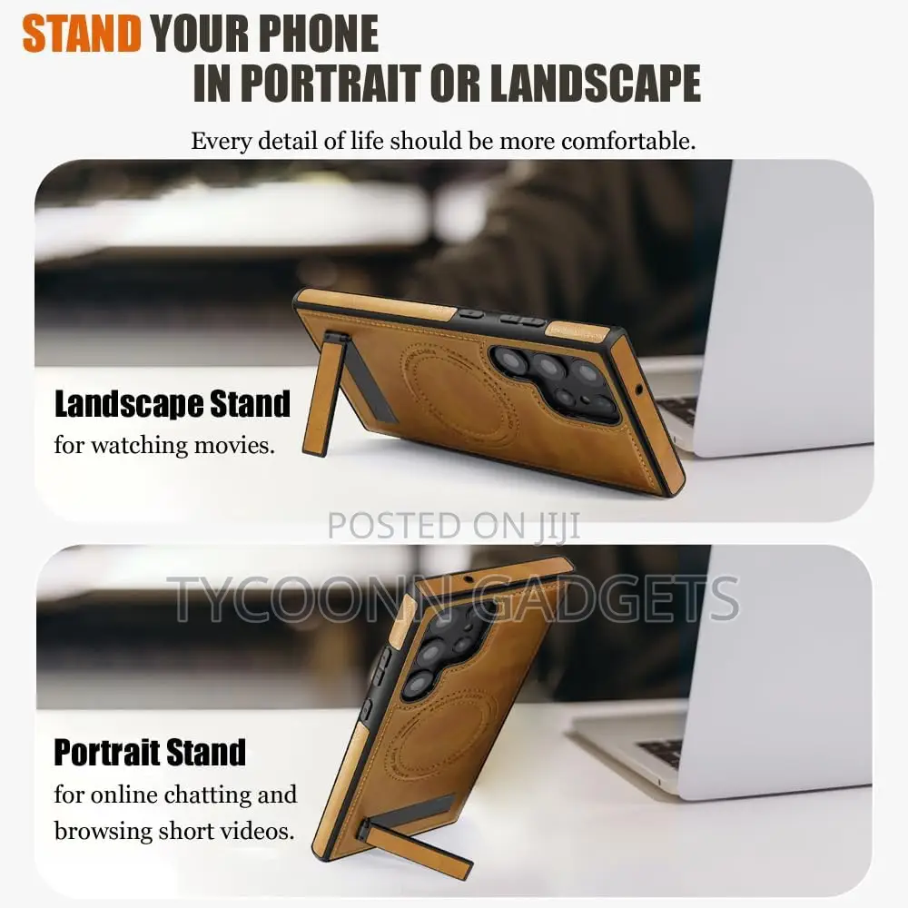 Samsung Galaxy S24 Ultra/S25 Ultra Leather Case With Stand