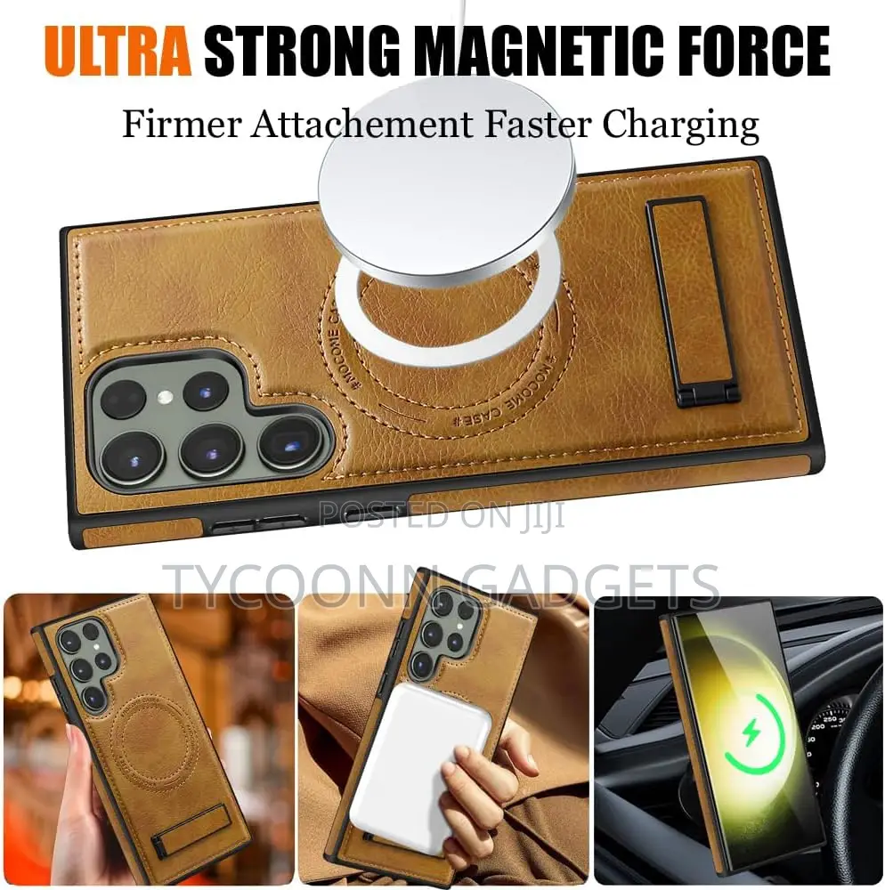 Samsung Galaxy S24 Ultra/S25 Ultra Leather Case With Stand