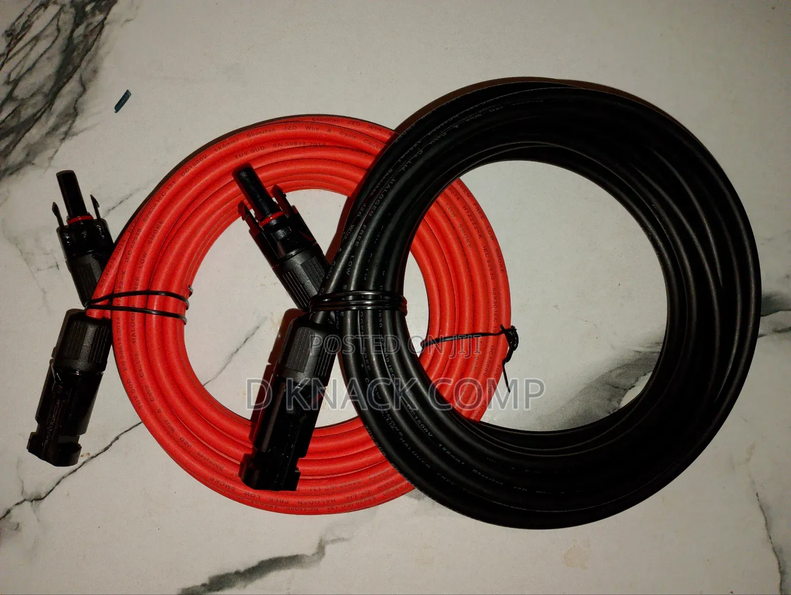 3m/3m Black+Red Solar Panel Extension Cable/Connector 10awg