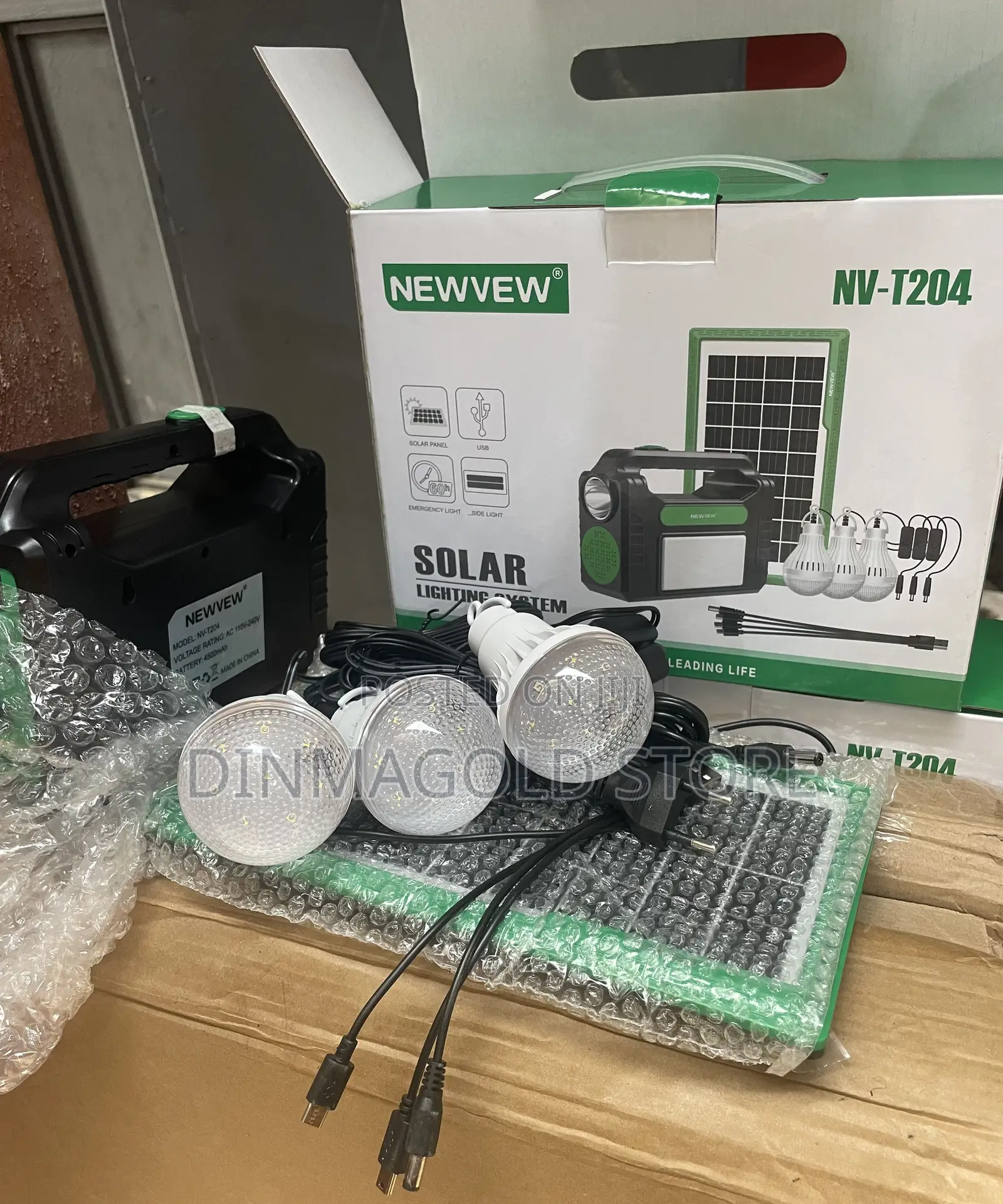 Newvew Solar Lighting System With 3 Light Bulbs.