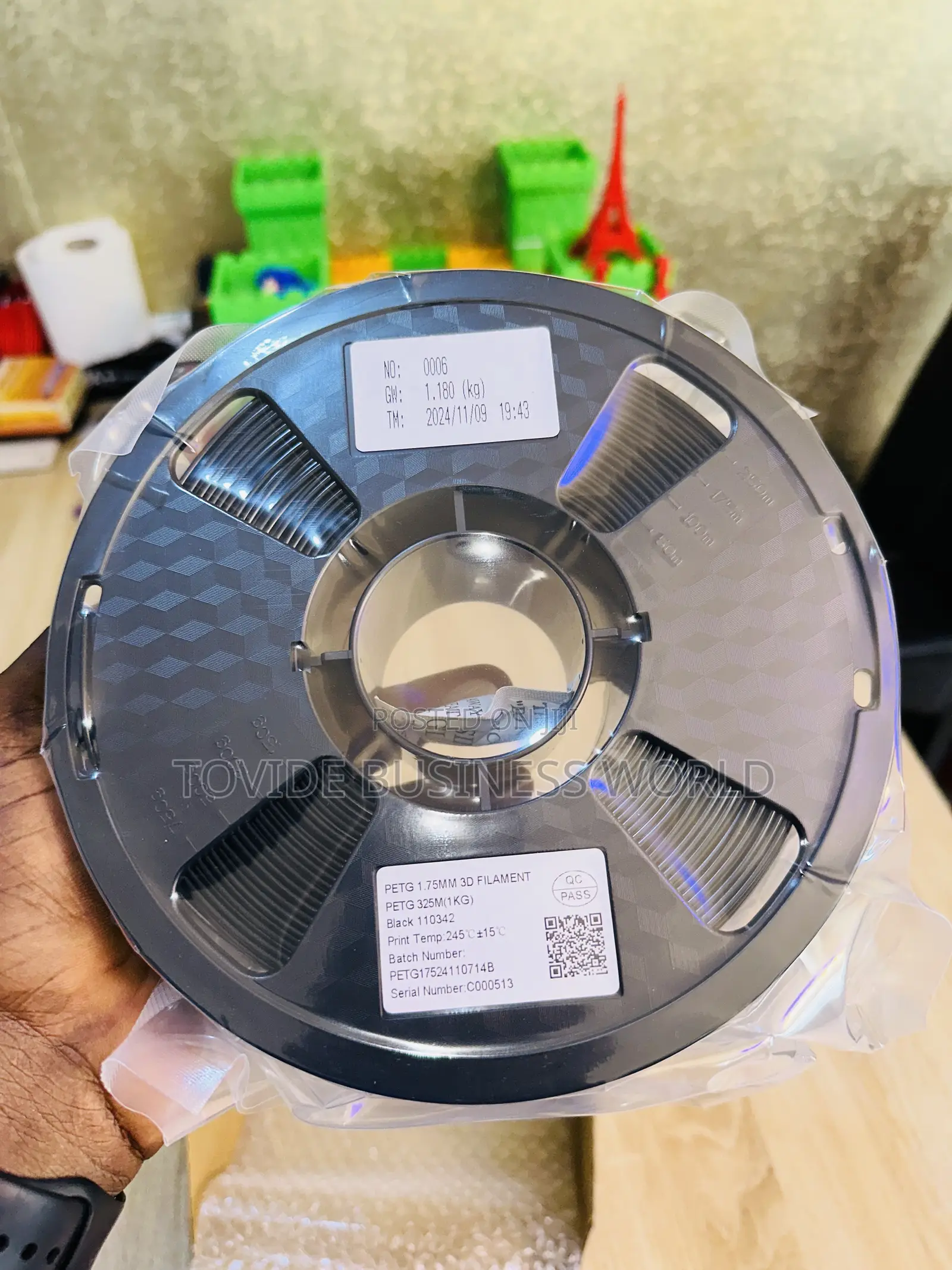 Black Petg 1.75mm 1kg Filament For 3d Printer