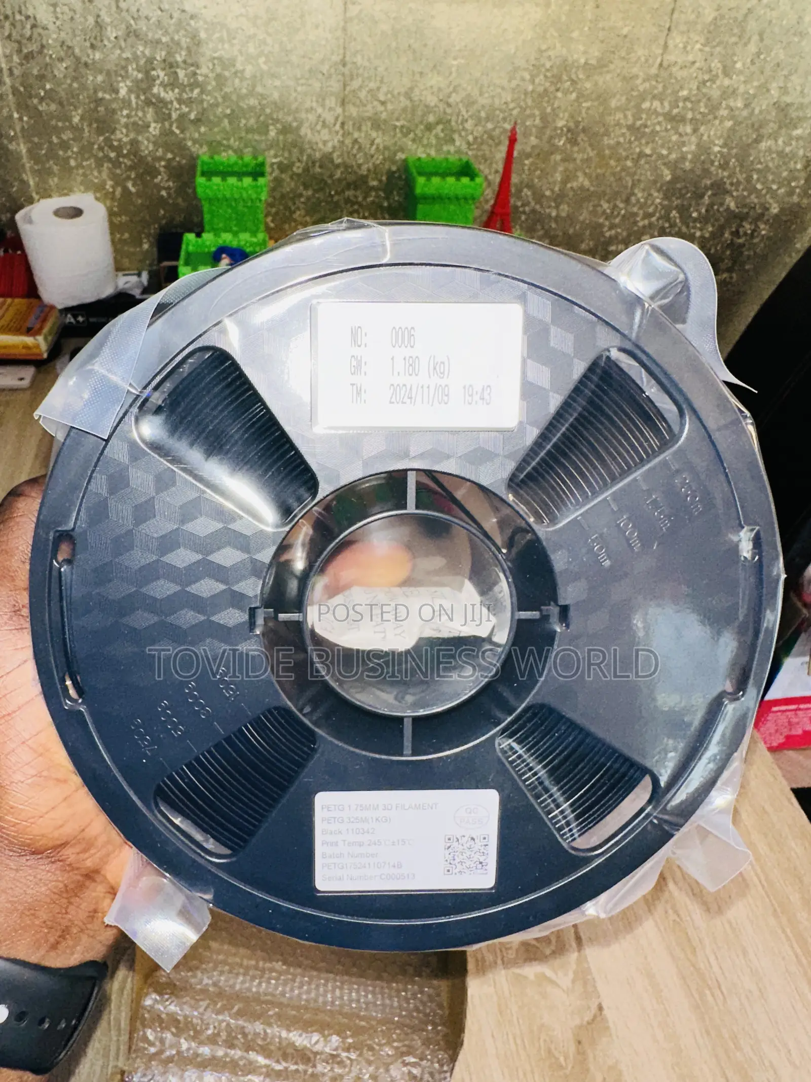 Black Petg 1.75mm 1kg Filament For 3d Printer