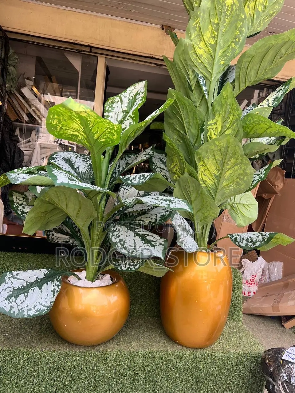 Big Indoor/Outdoor Fibre Vase and Plant Oval Pot