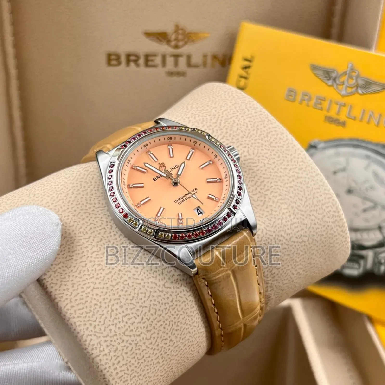 Original Breitling Brown Leather Strap Watch