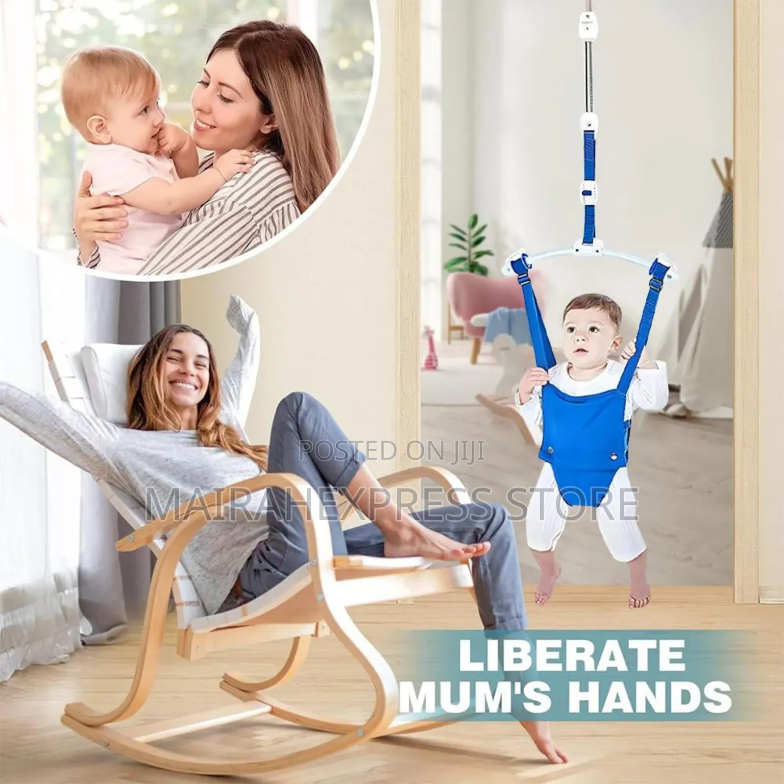 Door Jumper For Baby With Strong Spring Adjustable Strap