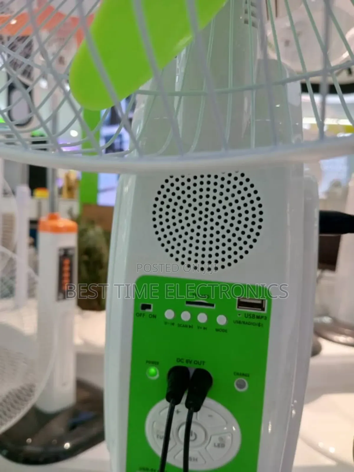 Gdtimes 16" Solar Rechargeable Fan With Radio/Bluetooth