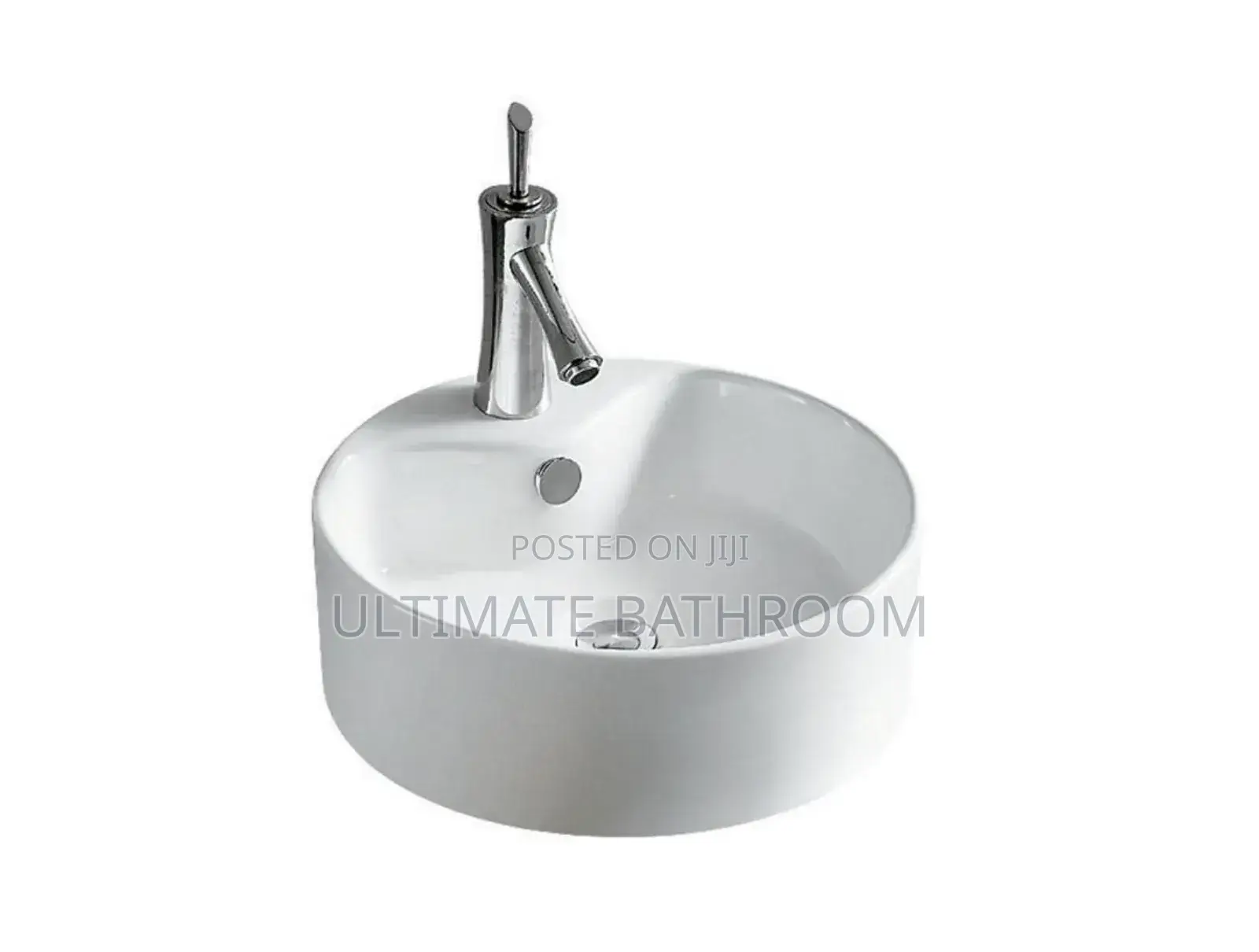 400x400mm White Round Shape Counter Top Basin