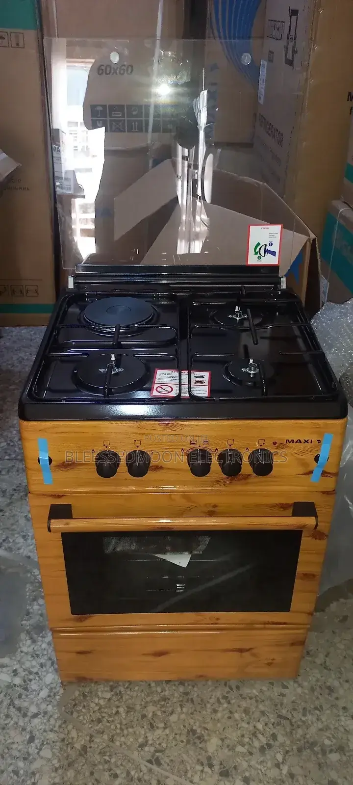 Maxi Standing Gas Cooker 60x60 3by1 3 Gas 1 Electric Oven G
