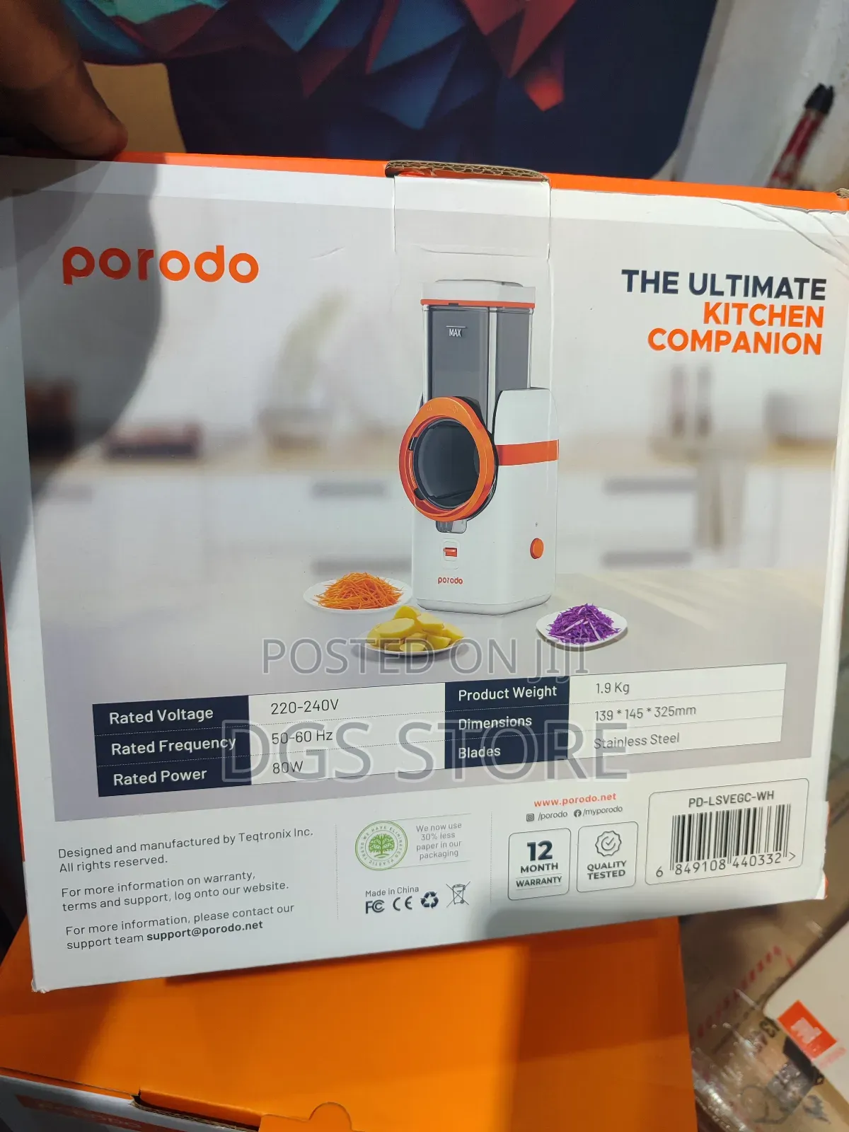 Porodo Electric Vegetable Slicer/Shredder/ Grater