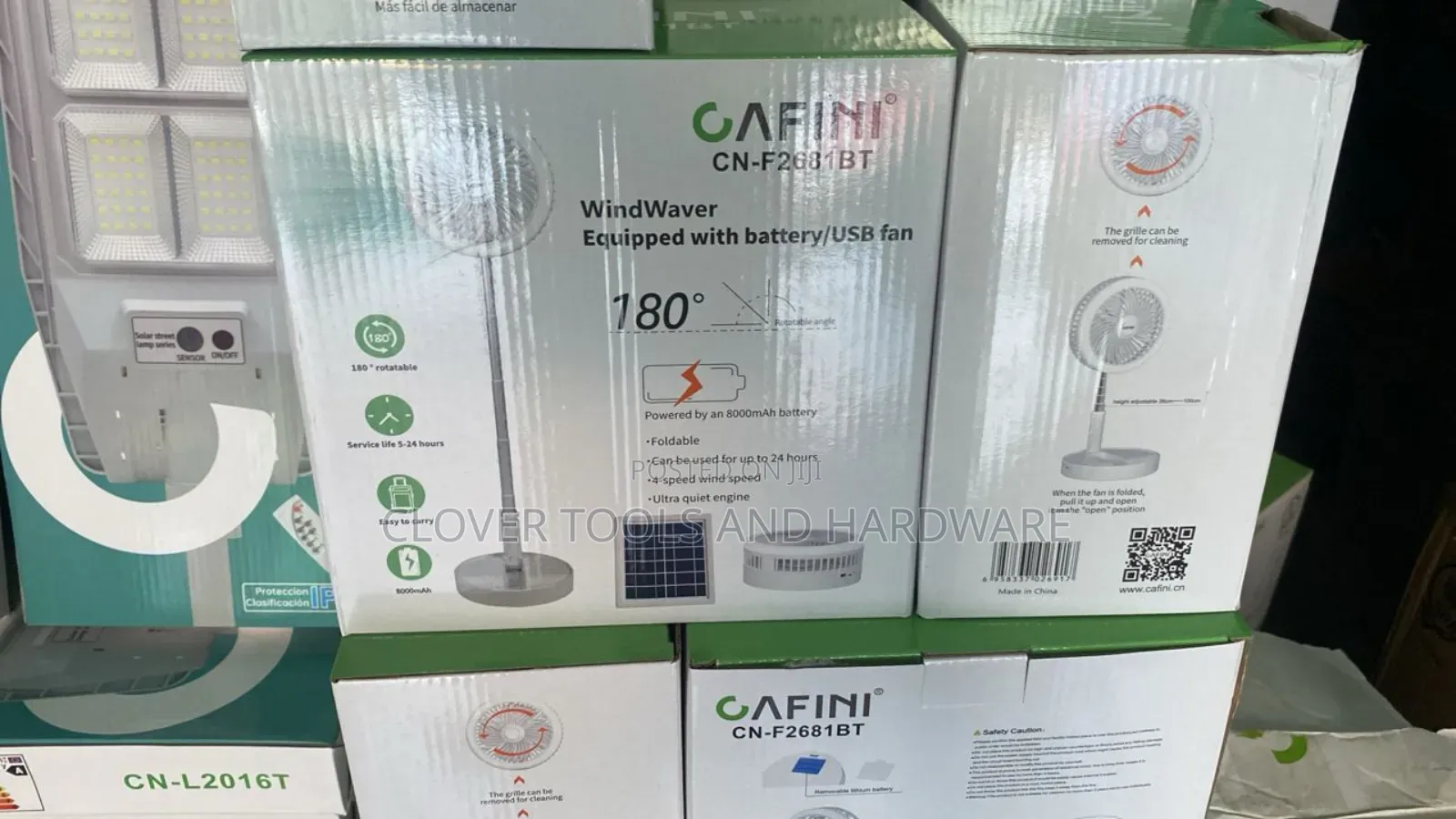 Cafini Folding Solar Fan With 6w Solar Panel Cn-F2681bt