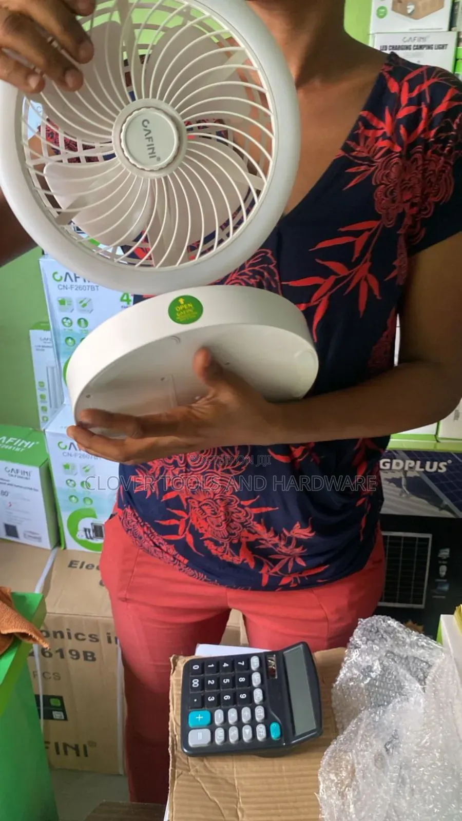 Cafini Folding Solar Fan With 6w Solar Panel Cn-F2681bt