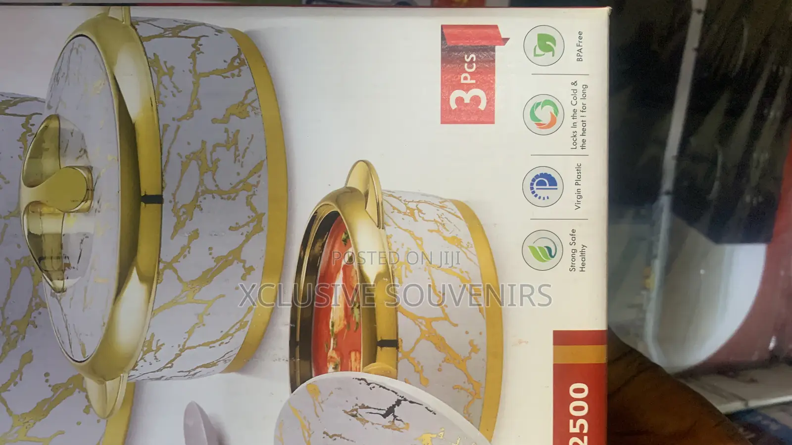 3in1ceramic Gold Insulated Casserole (1500,2000,2500ml)