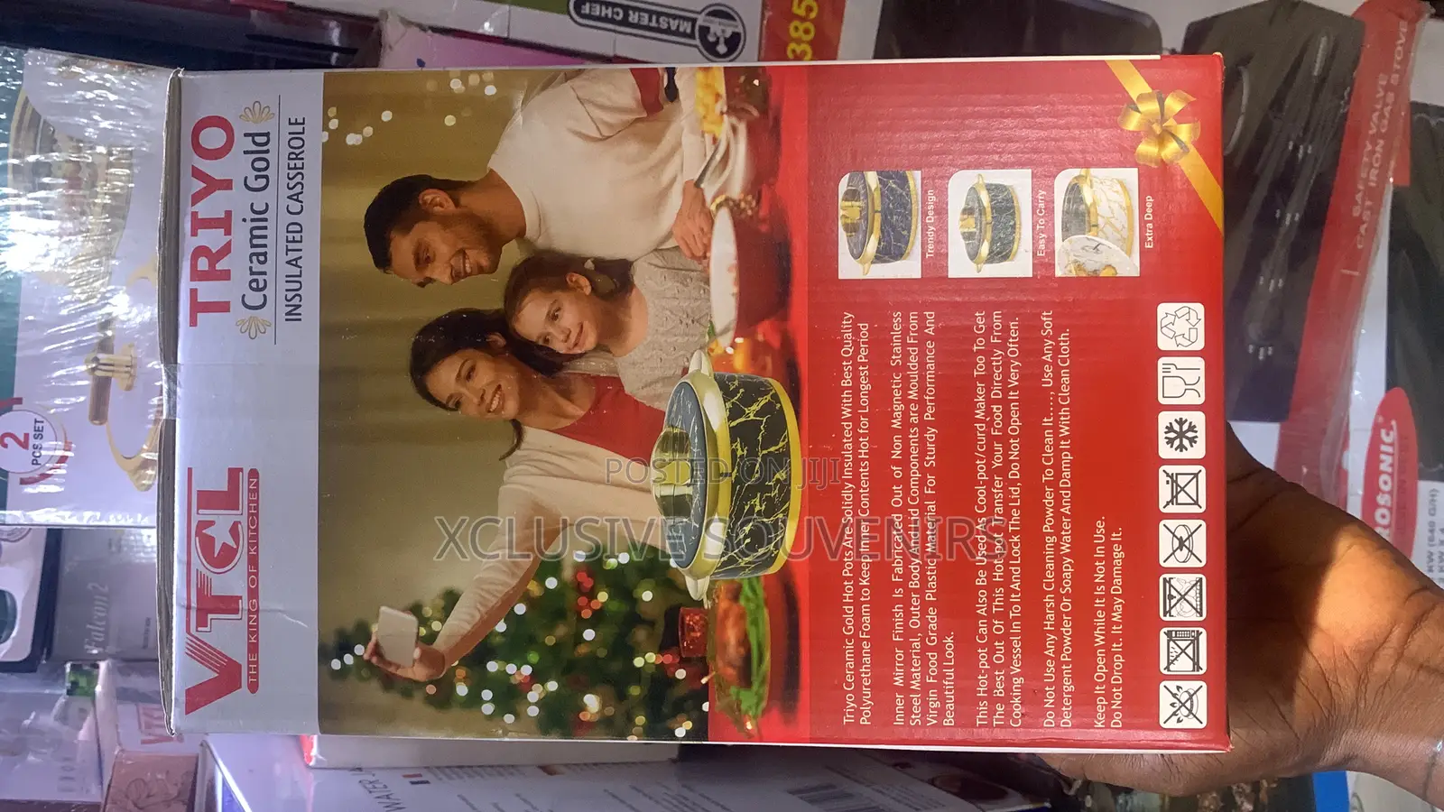 3in1ceramic Gold Insulated Casserole (1500,2000,2500ml)