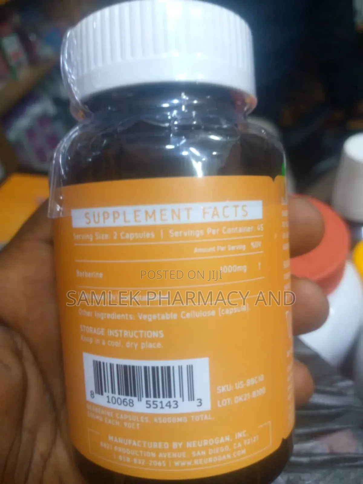 Neurogan Berberine 1000mg Per Serving- 90caps