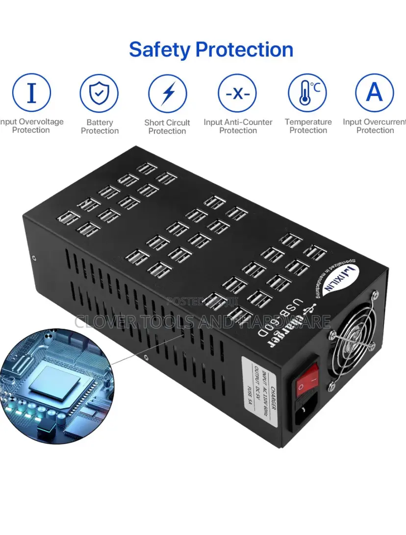 Super-Fast Multi 60 Port Usb Charging Station SMT Protection