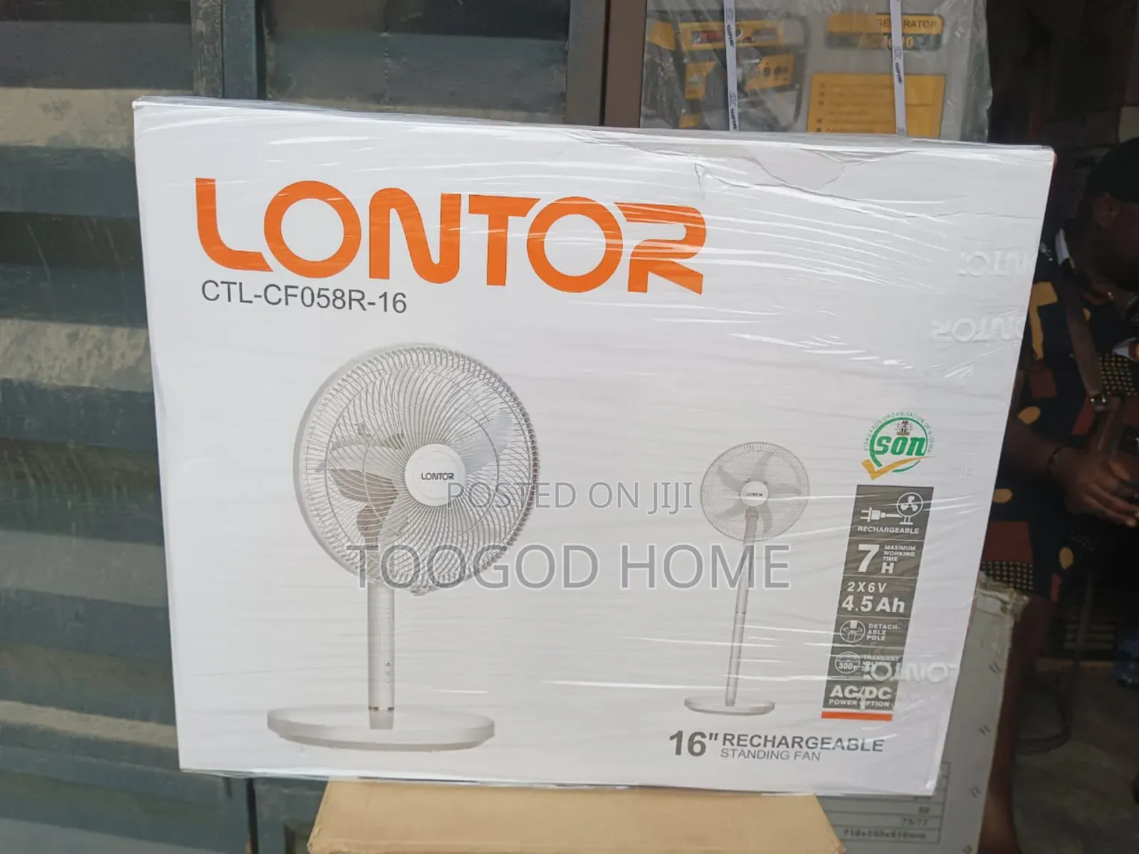 Lontor 16inches Rechargeable Fan