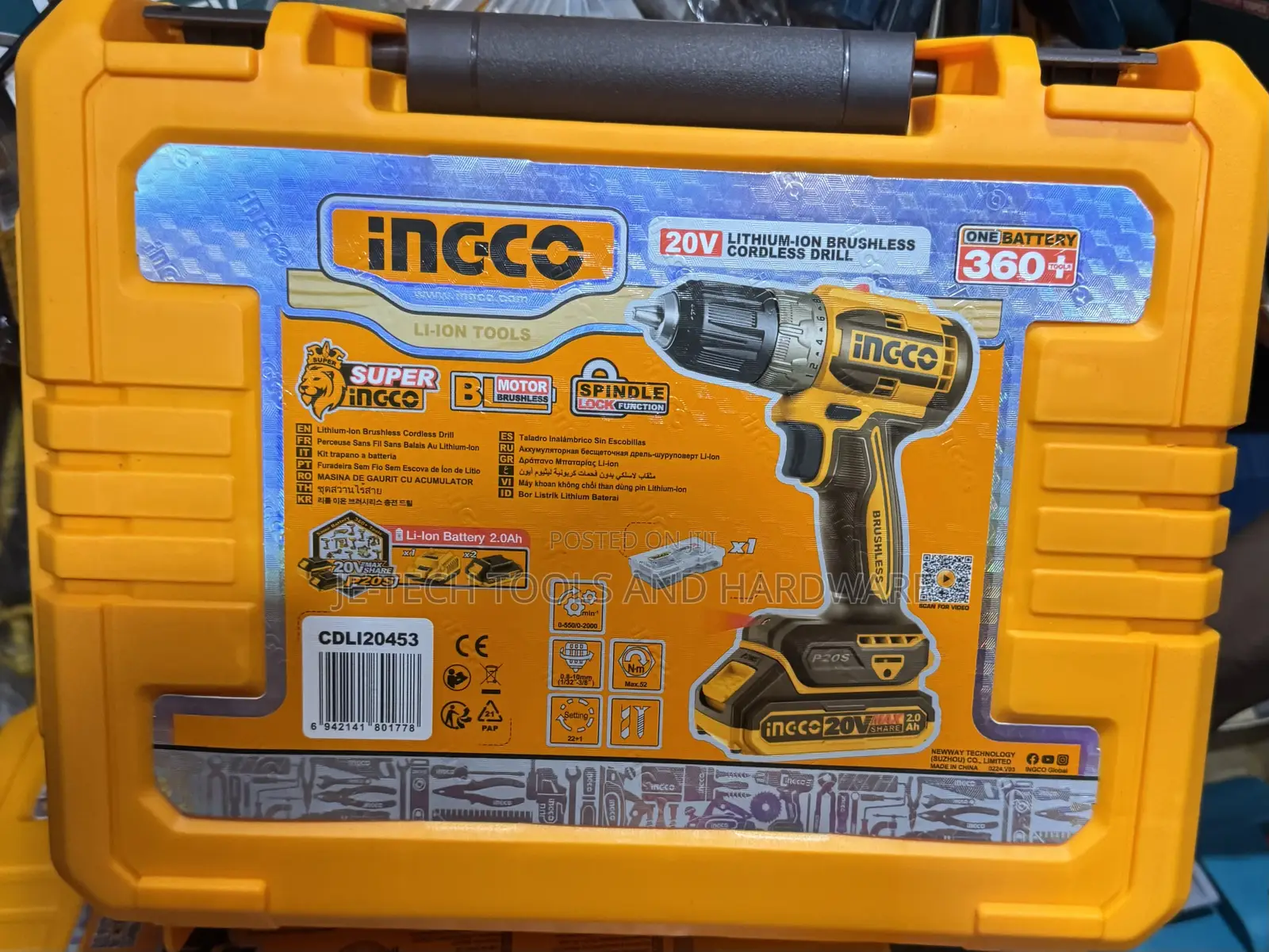 Lithium-Lon Brushless Cordless Drill 20v