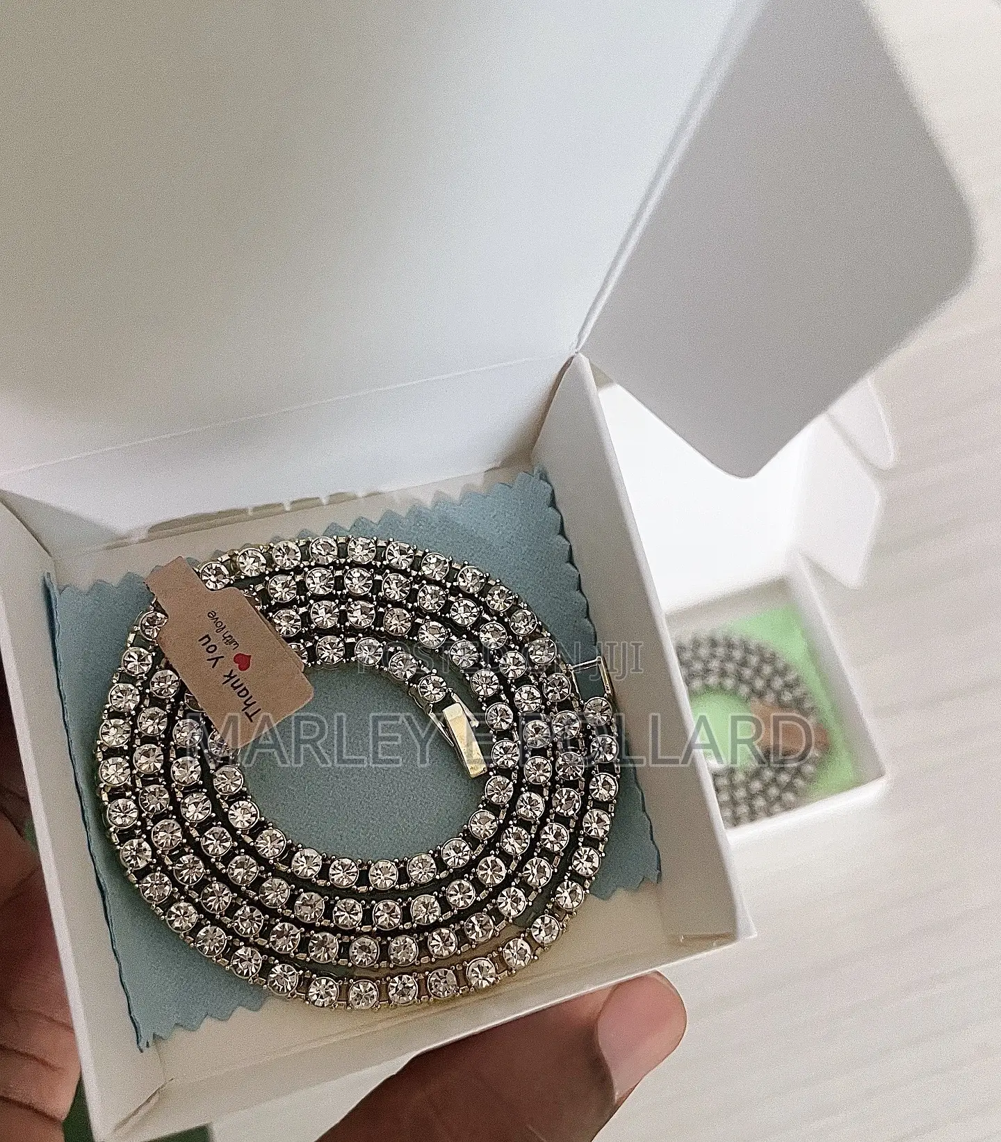 60mm Gold and Silver Color Tennis Chain Iced Out Diamonds