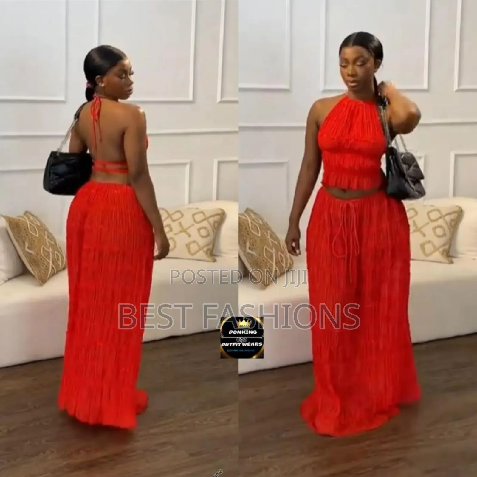 Ladies Net 2 Piece Long Skirt and Crop Top