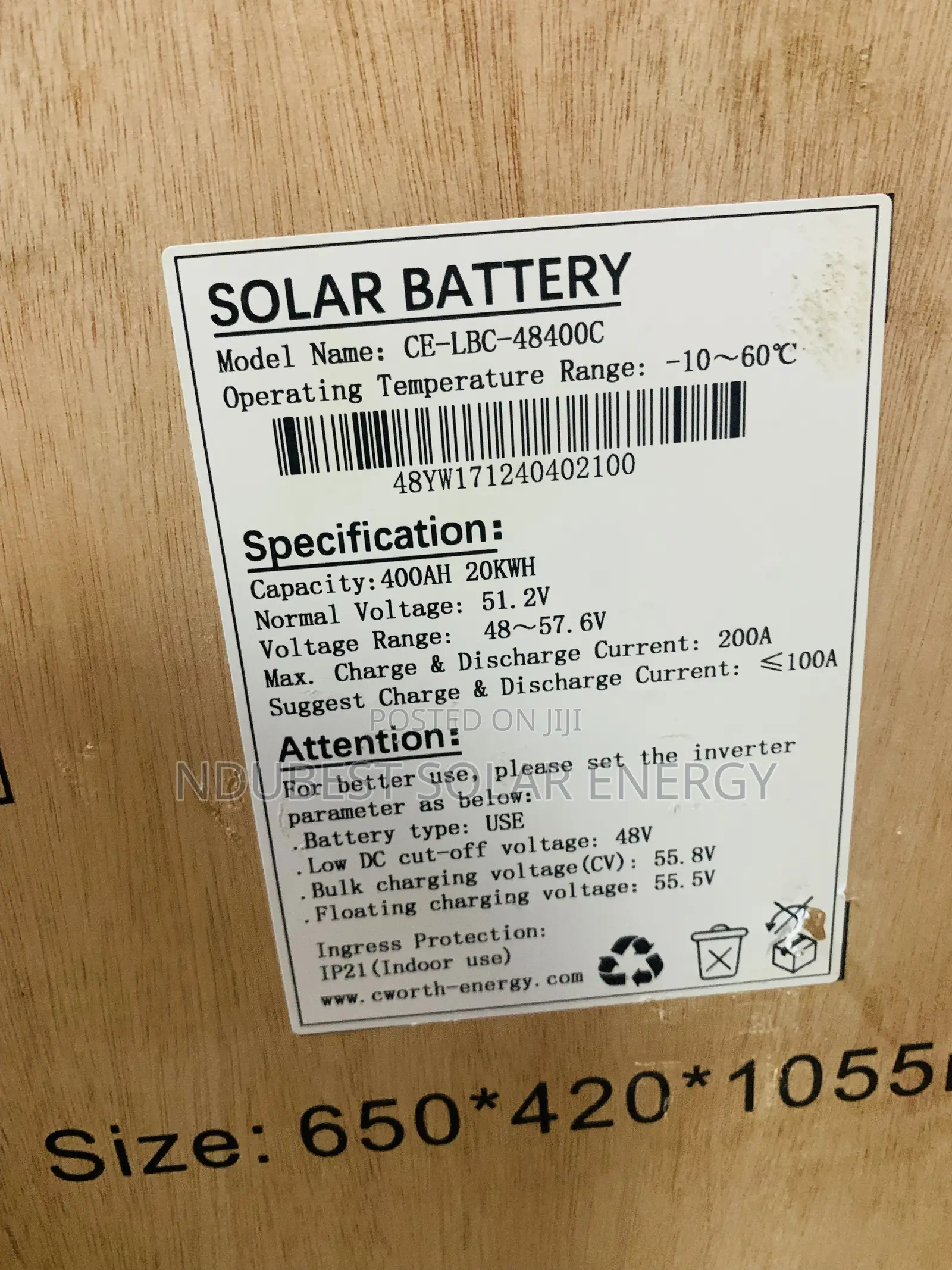 20kwh 51.2v Cworth Energy Lithium Ion Batteries