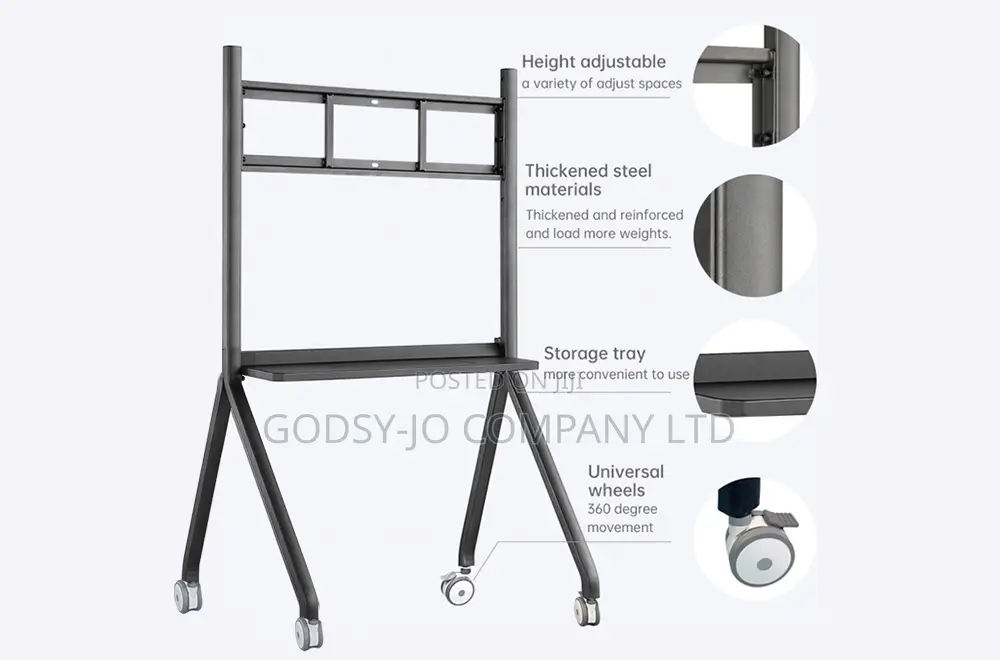 TV Trolley Stand 55–110 Inch,Mobile Stand for Interactive Smart Panel